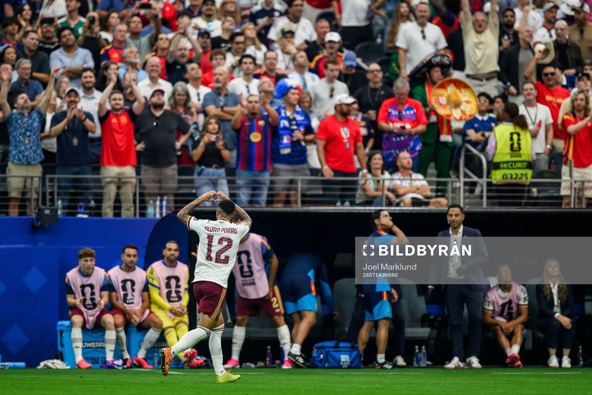 Pedro Porro of Spain celebrates