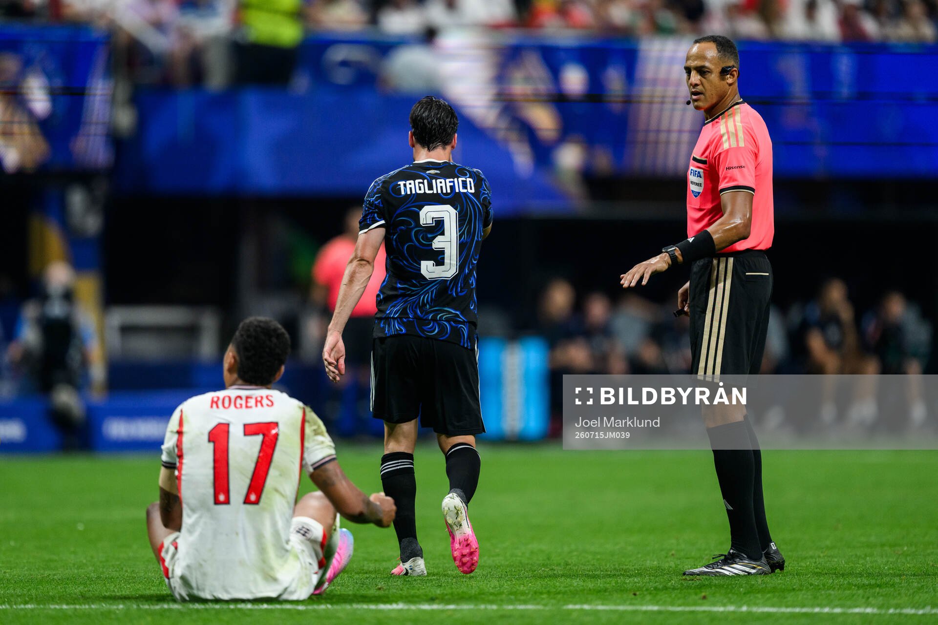 Morgan Rogers of England, Nicolas Tagliafico of Argentina