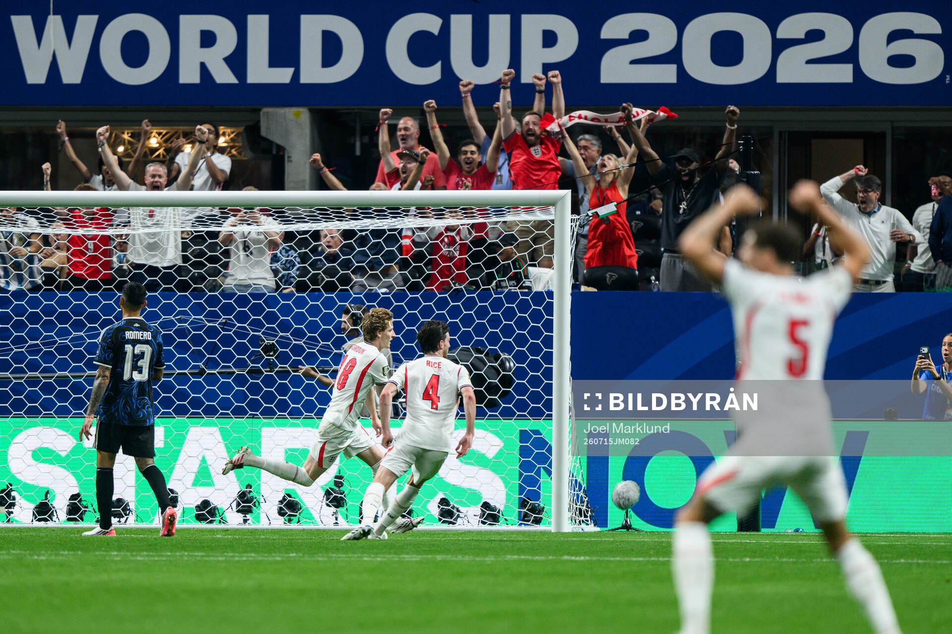 Anthony Gordon of England celebrates