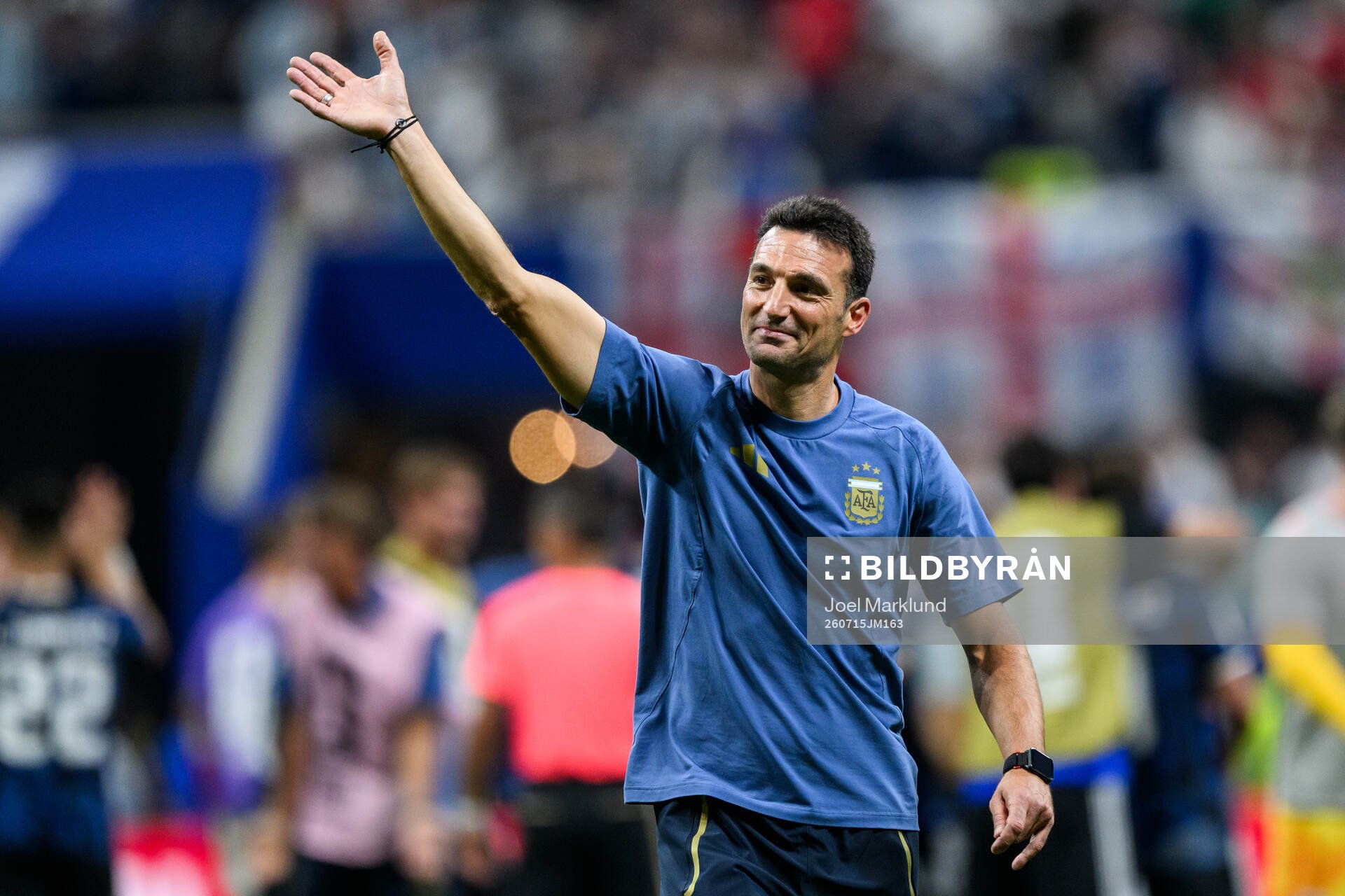 Head coach Lionel Sebastián Scaloni of Argentina celebrates