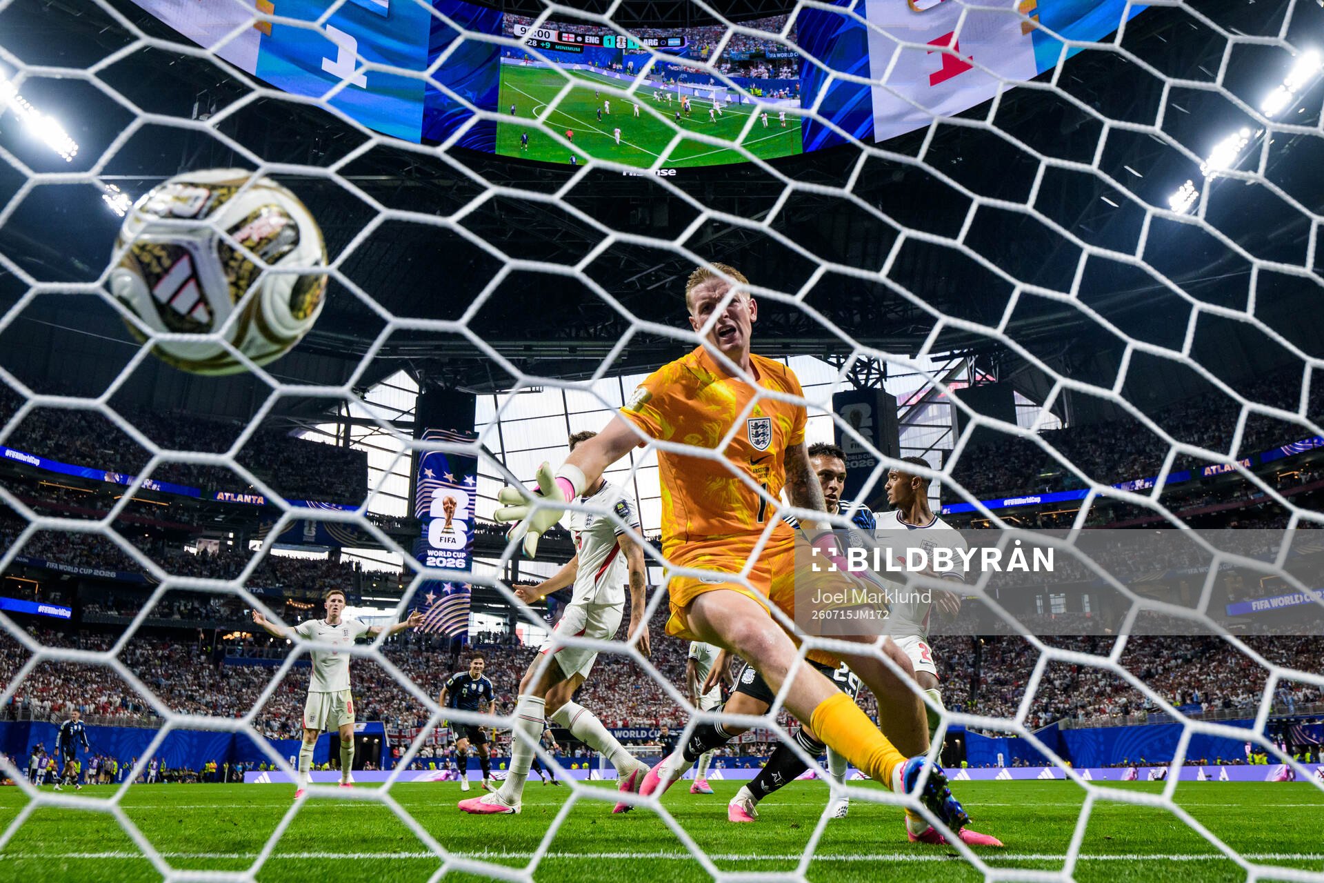 Lautaro Martinez of Argentina scores the 1-2 goal behind