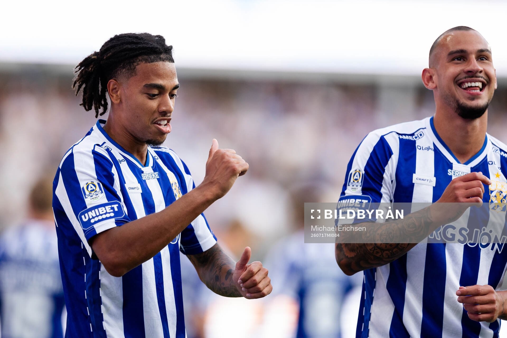 IFK Göteborgs Sebastian Clemmensen och Tiago Coimbra jublar