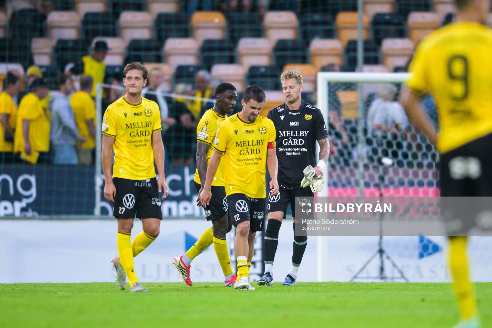 Mjällbys Ludvig Tidstrand, Abdoulie Manneh, Jesper