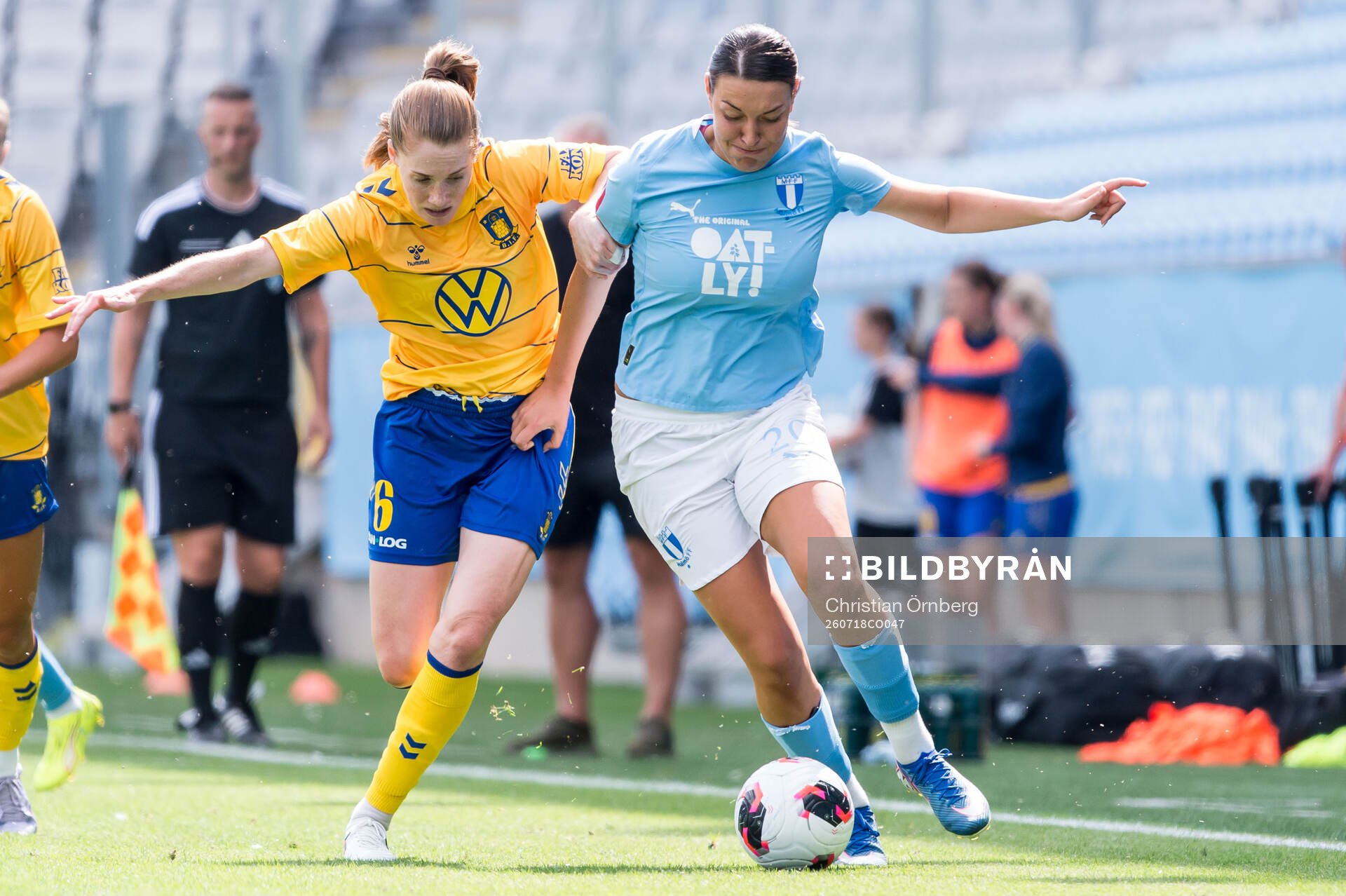 Brøndbys Emma Pelkowski och Malmö FFs Alexia Mitkovska