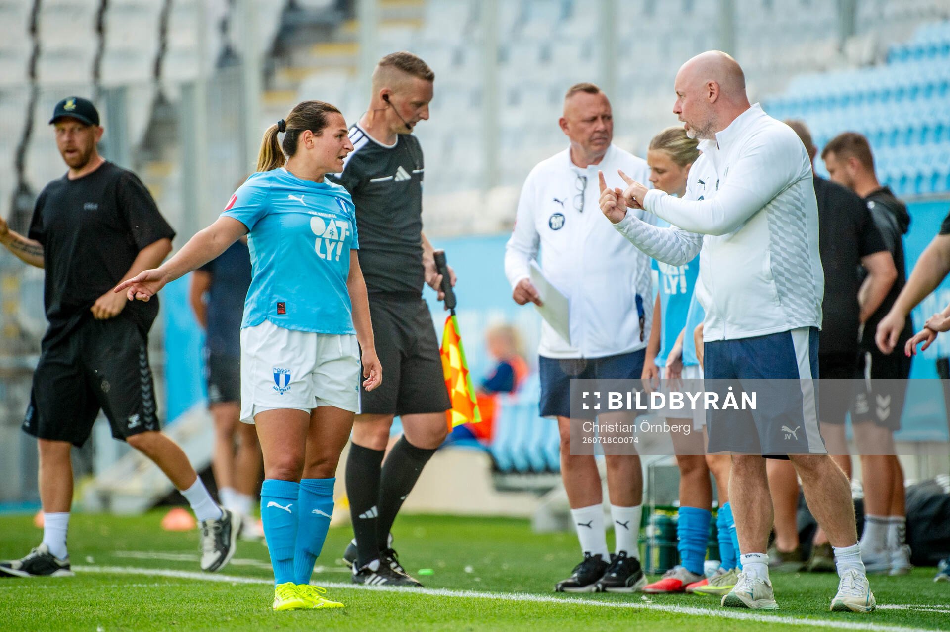 Malmö FFs Emma Petrovic och tränare Jonas Valfridsson