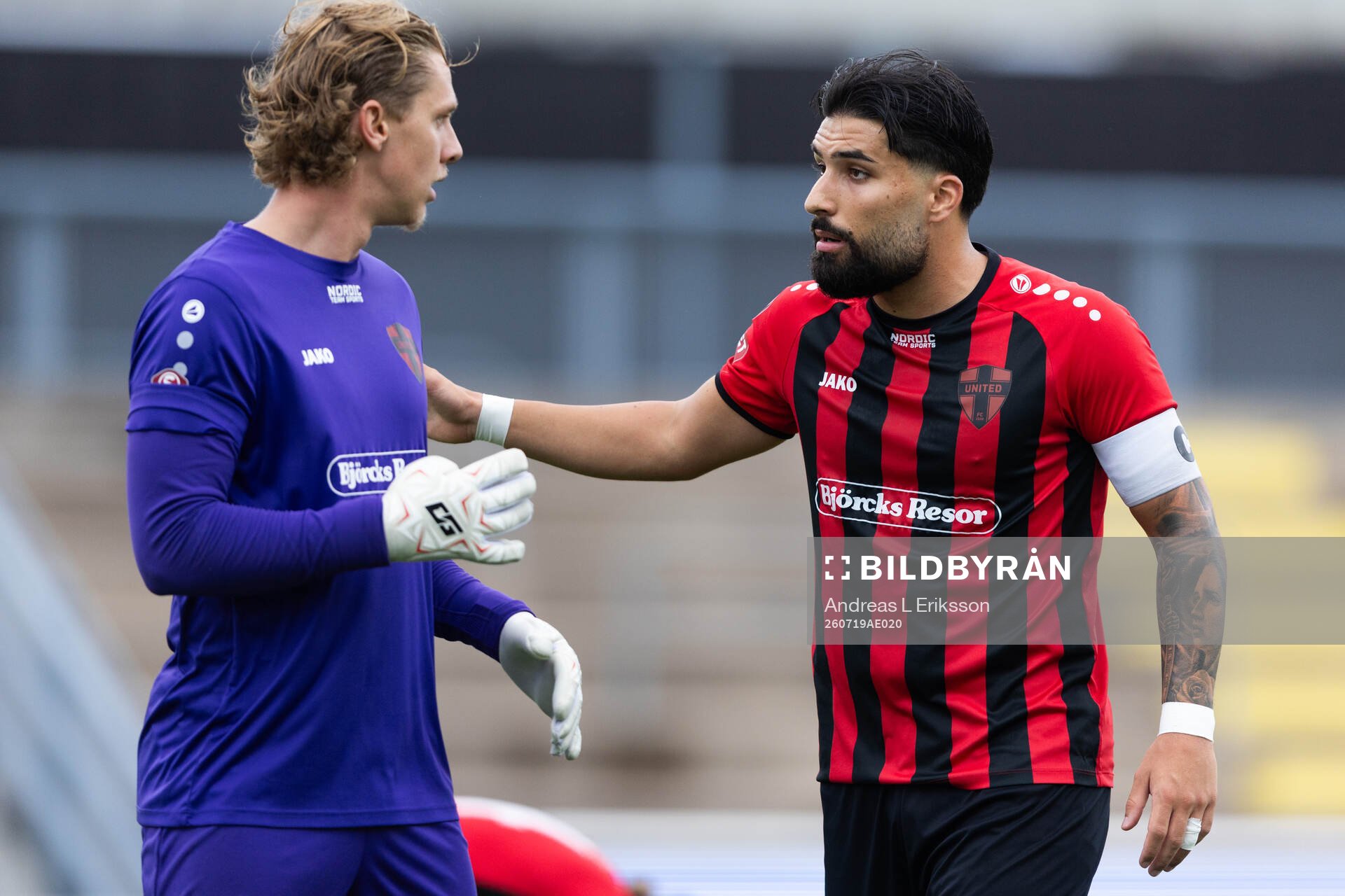 Nordic Uniteds målvakt Amar Dzevlan och Jonathan Gursac