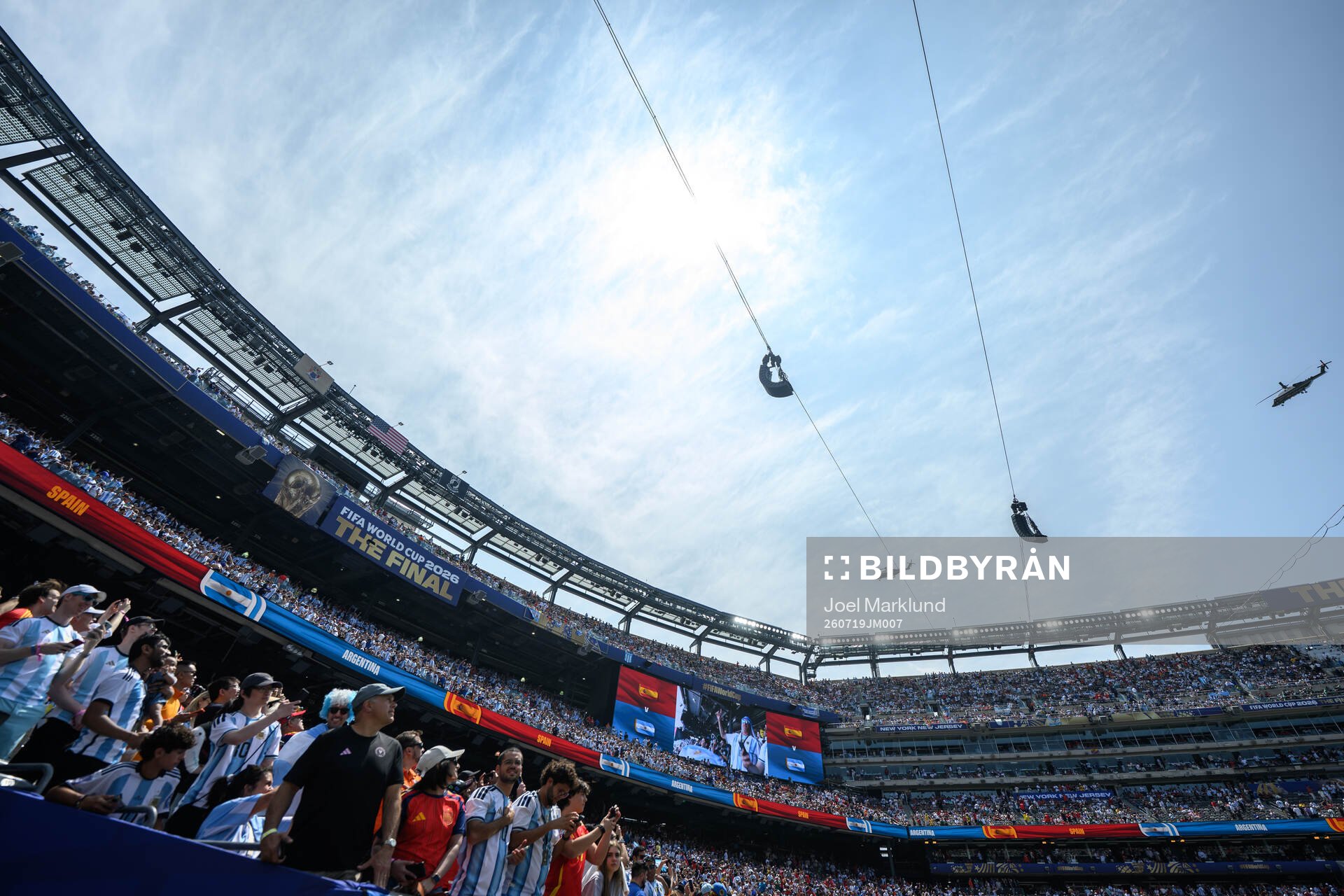 Marine One over New York New Jersey Stadium