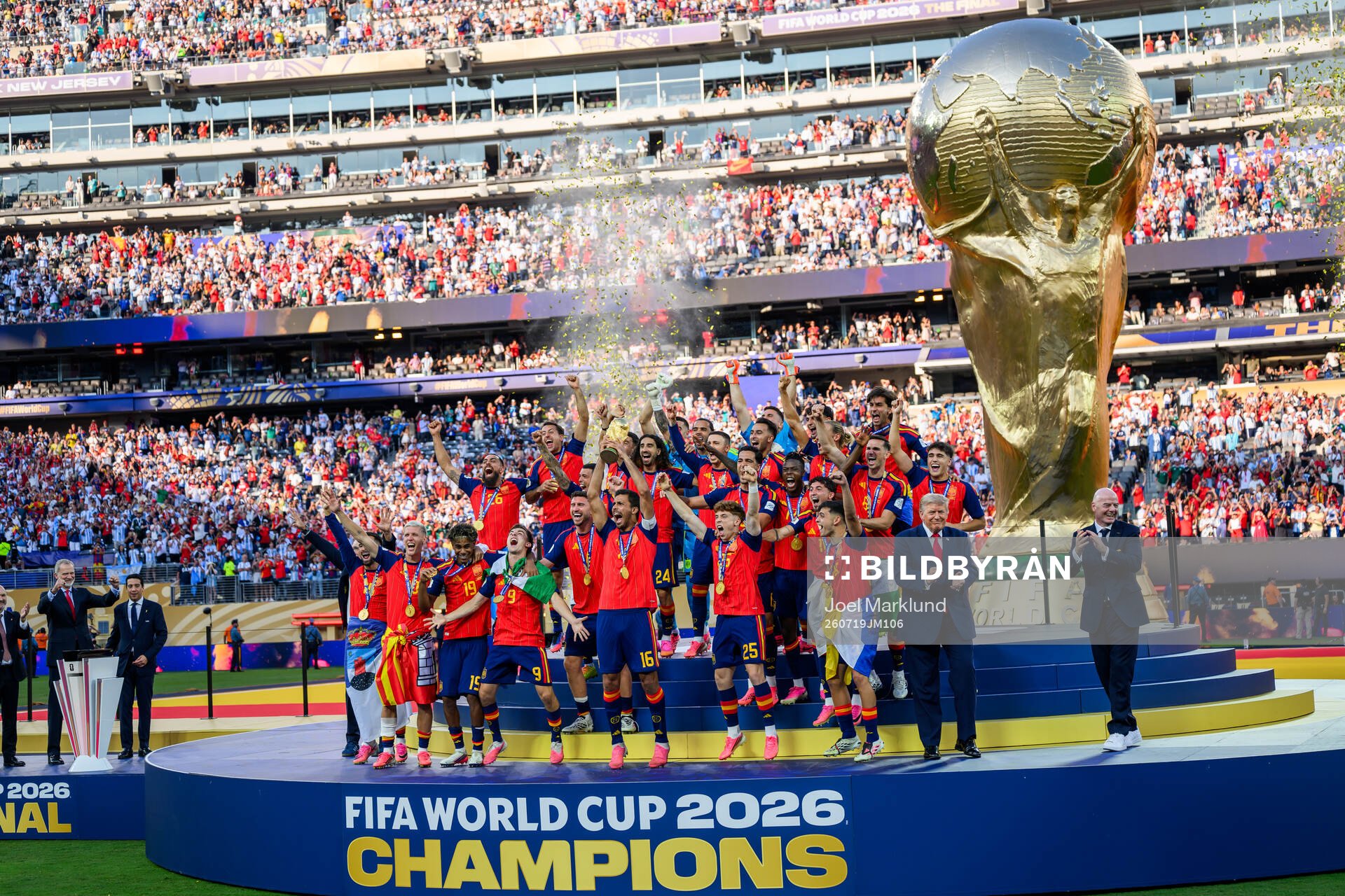 Rodri of Spain hoists the trophy