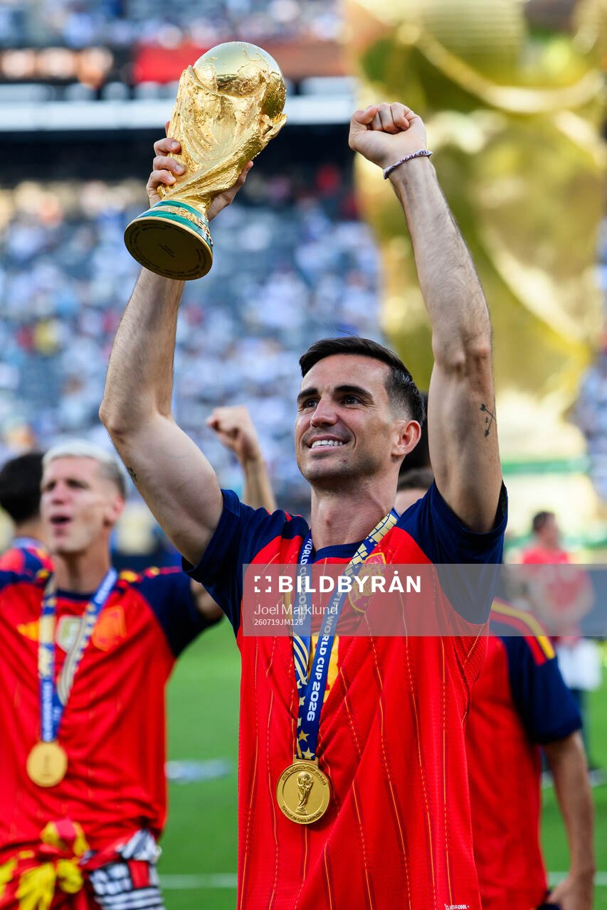 Fabian Ruiz of Spain celebrates with the trophy