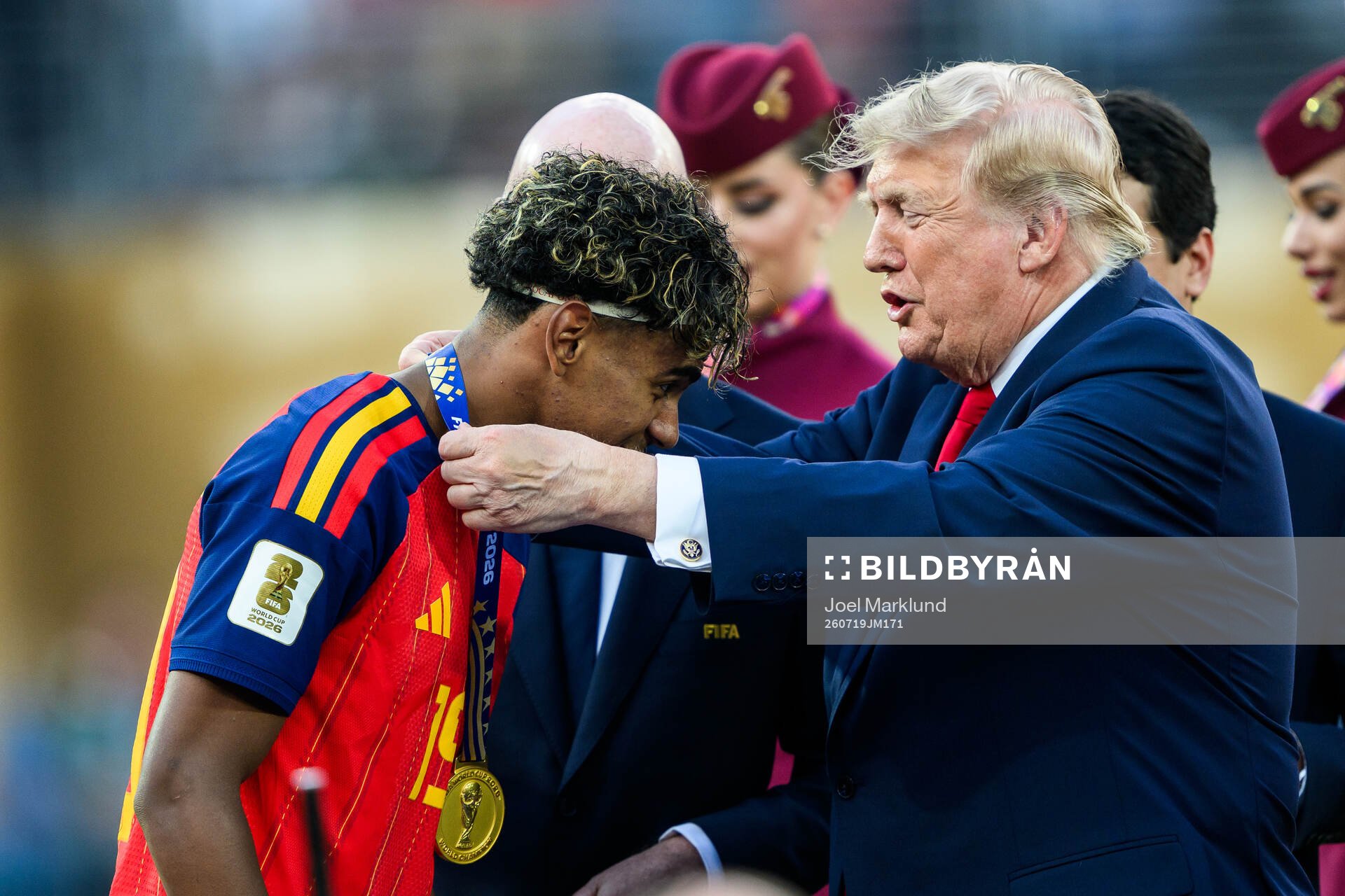 Lamine Yamal of Spain and Donald Trump, President of USA