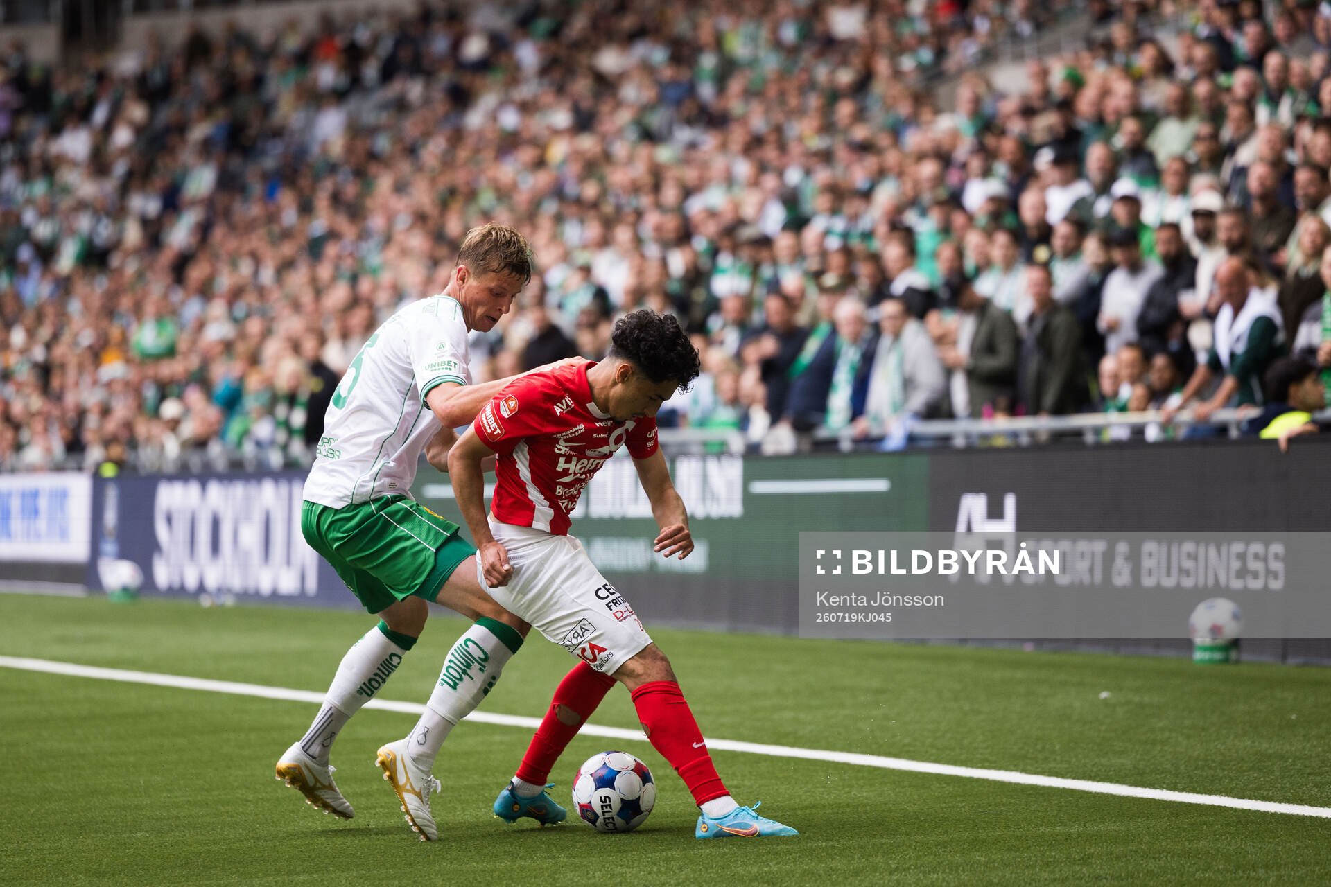 Hammarbys Frederik Winther och Degerfors Elias Barsoum