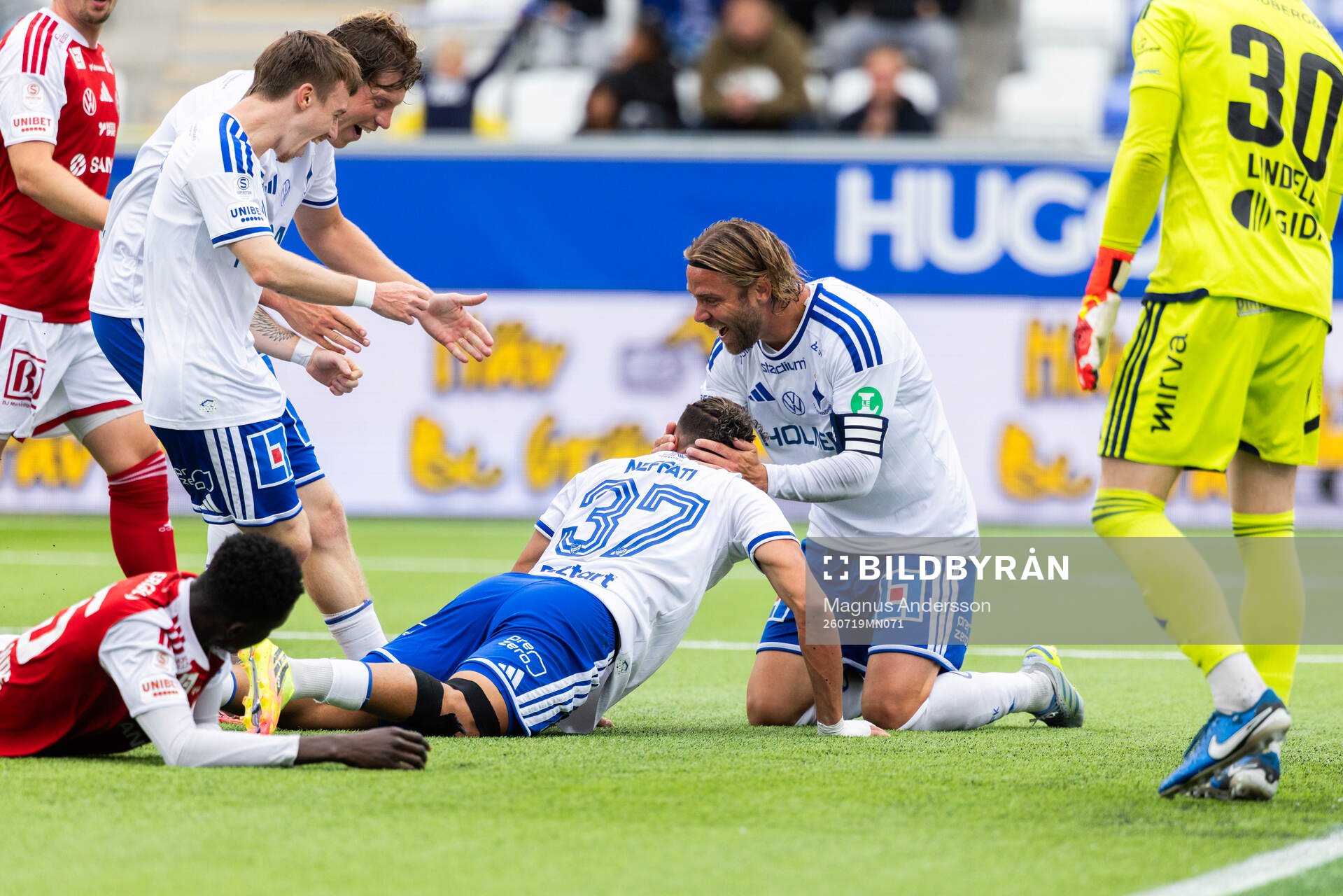 IFK Norrköpings Ryan Nelson, Alexander Fransson och