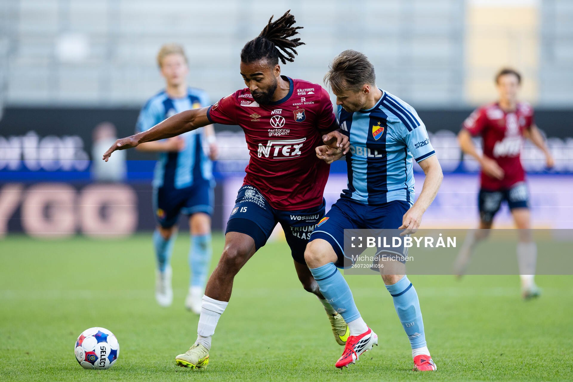 Örgrytes Jerome Tibbling Ugwo och Djurgårdens Jacob Une