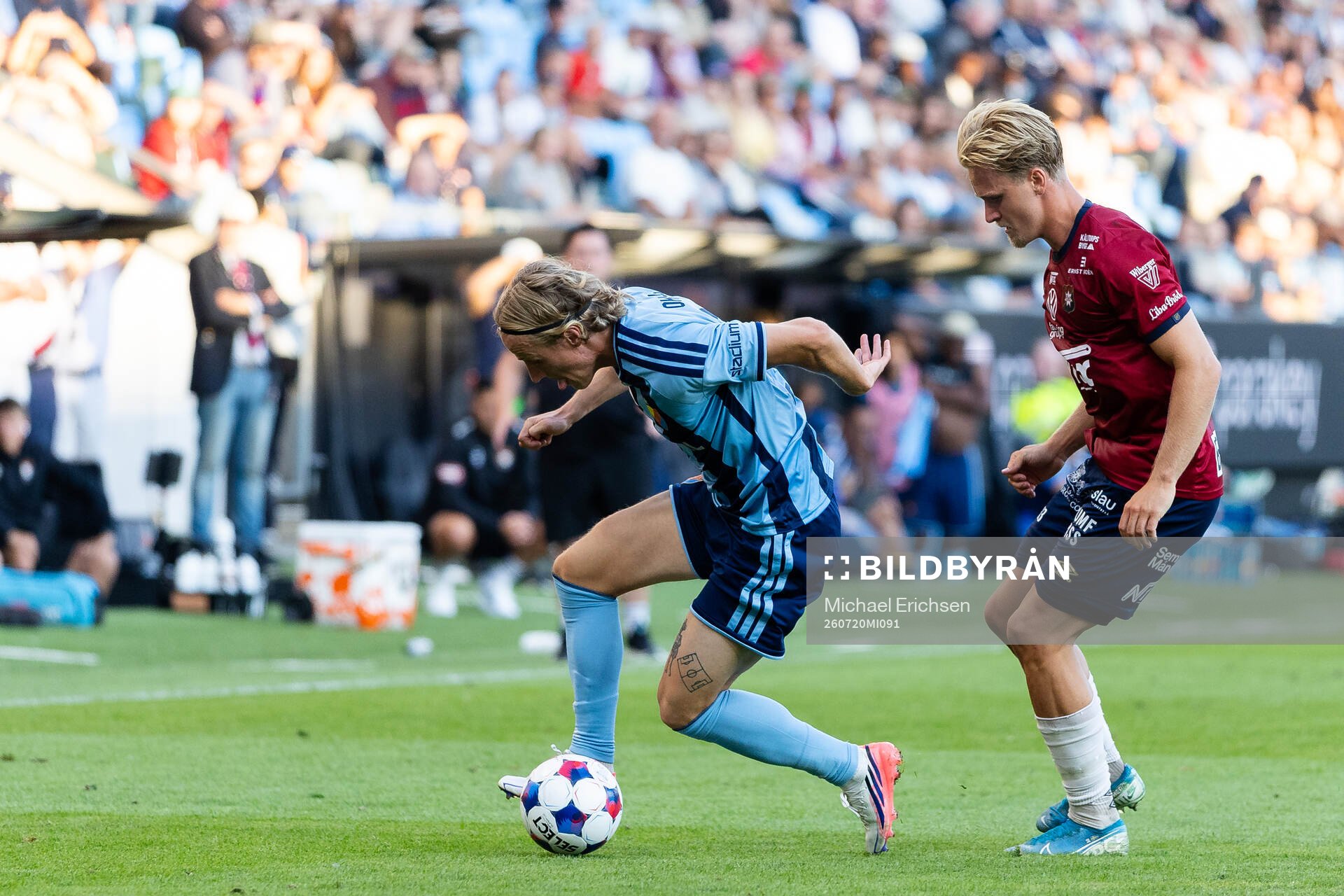 Djurgårdens Jeppe Okkels och Örgrytes Sebastian Lagerlund