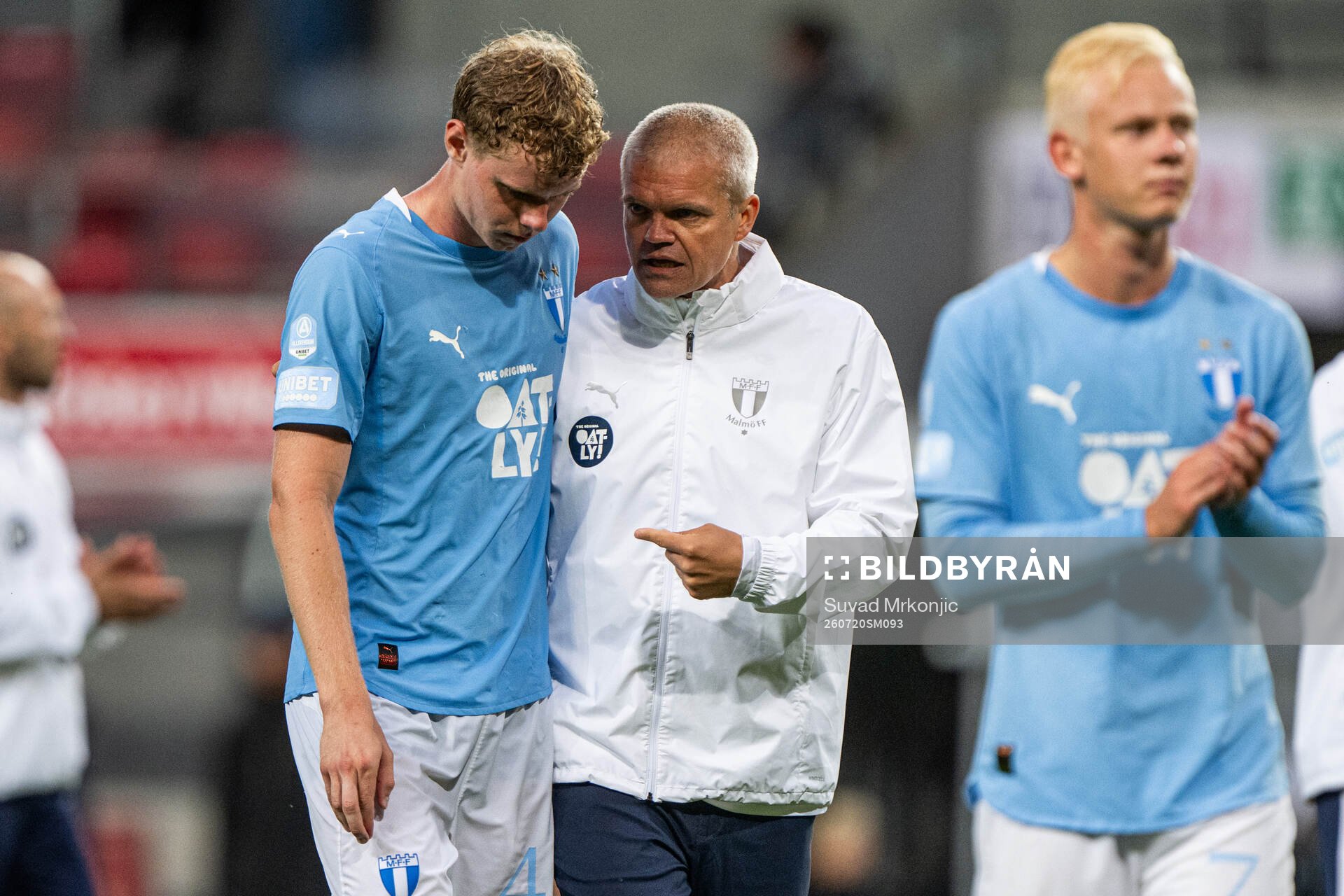 Malmö FFs Bleon Kurtulus och huvudtränare Gaute Helstrup