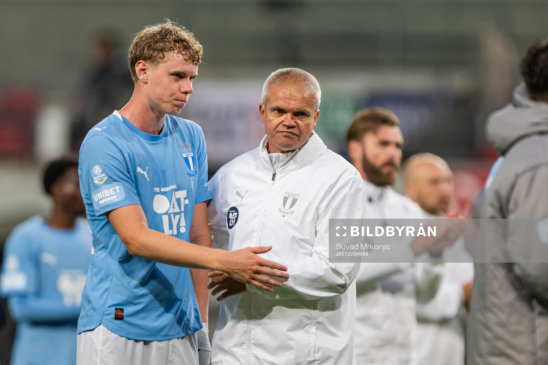 Malmö FFs Bleon Kurtulus och huvudtränare Gaute Helstrup