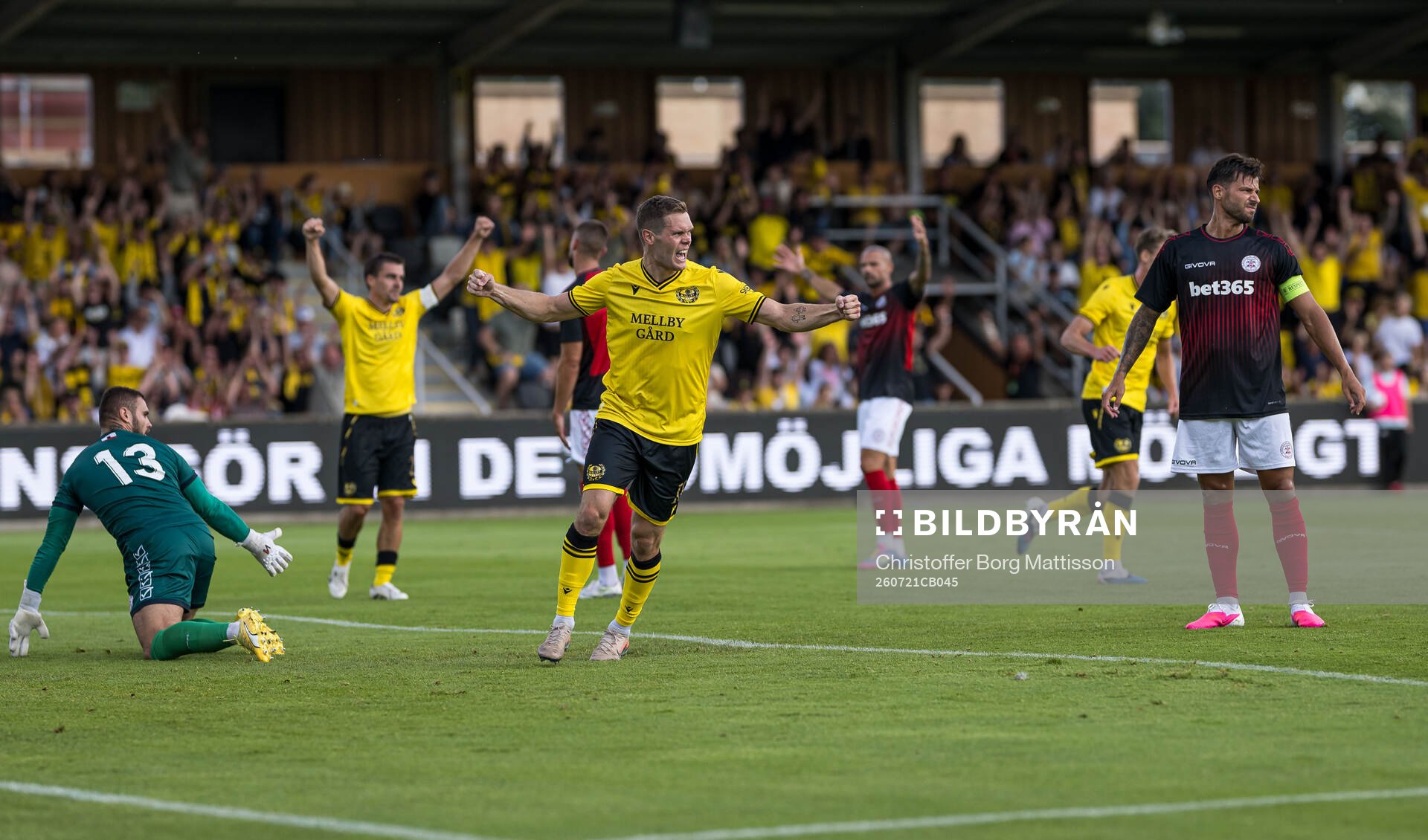 Jacob Bergström of Mjällby celebrates