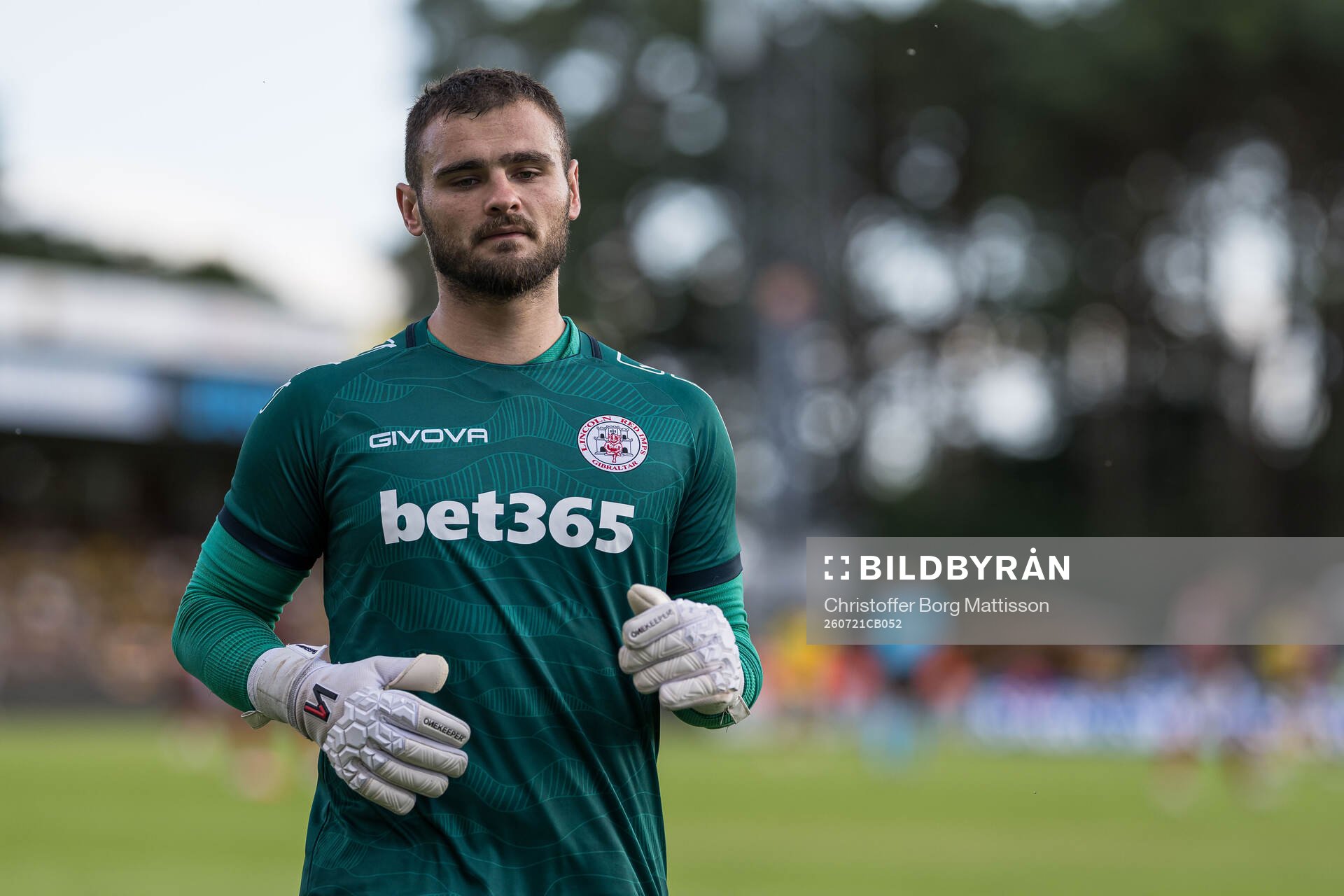 Goalkeeper Jaylan Hankins of Lincoln Red Imps