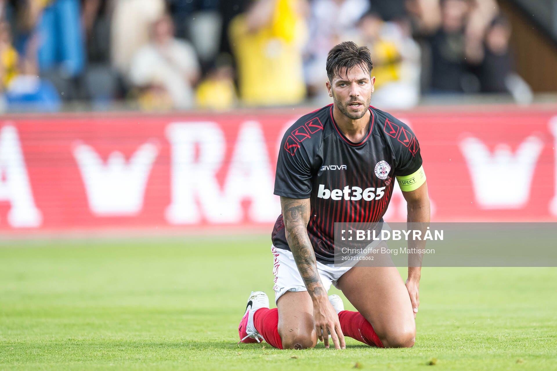 Bernardo Lopes of Lincoln Red Imps looks dejected