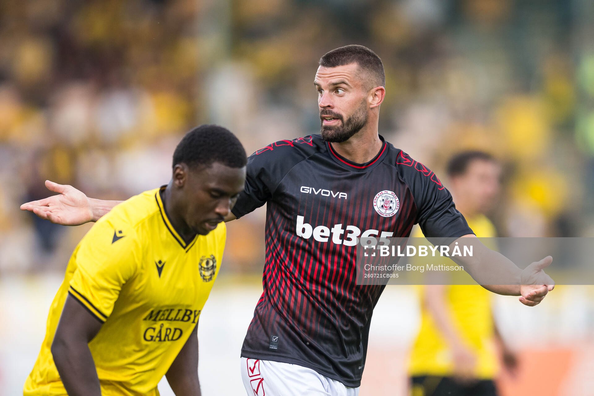Christian Rutjens of Lincoln Red Imps reacts