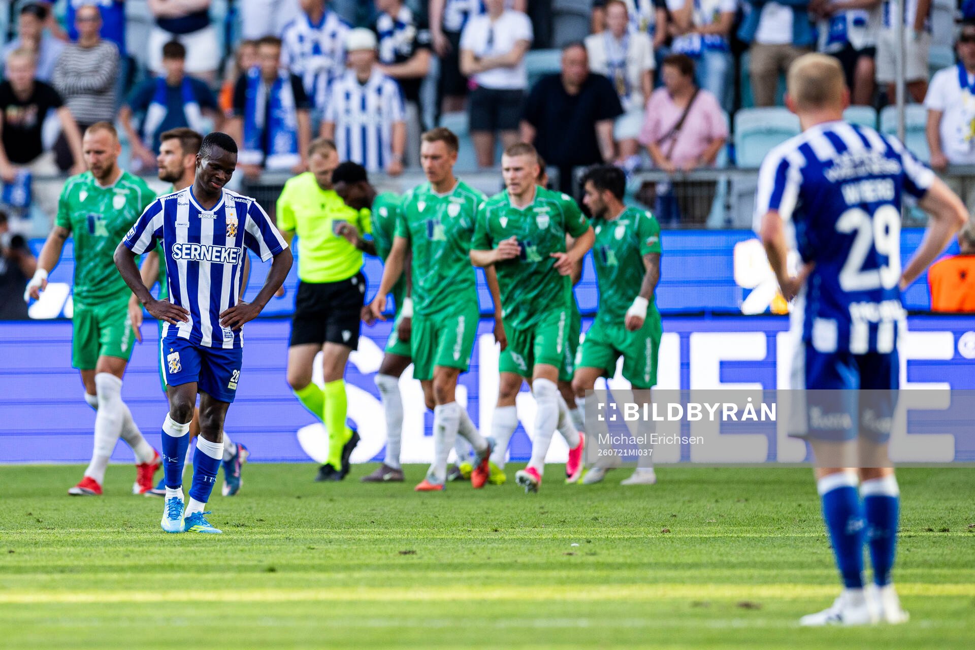 Issaka Seidu of IFK Göteborg looks dejected