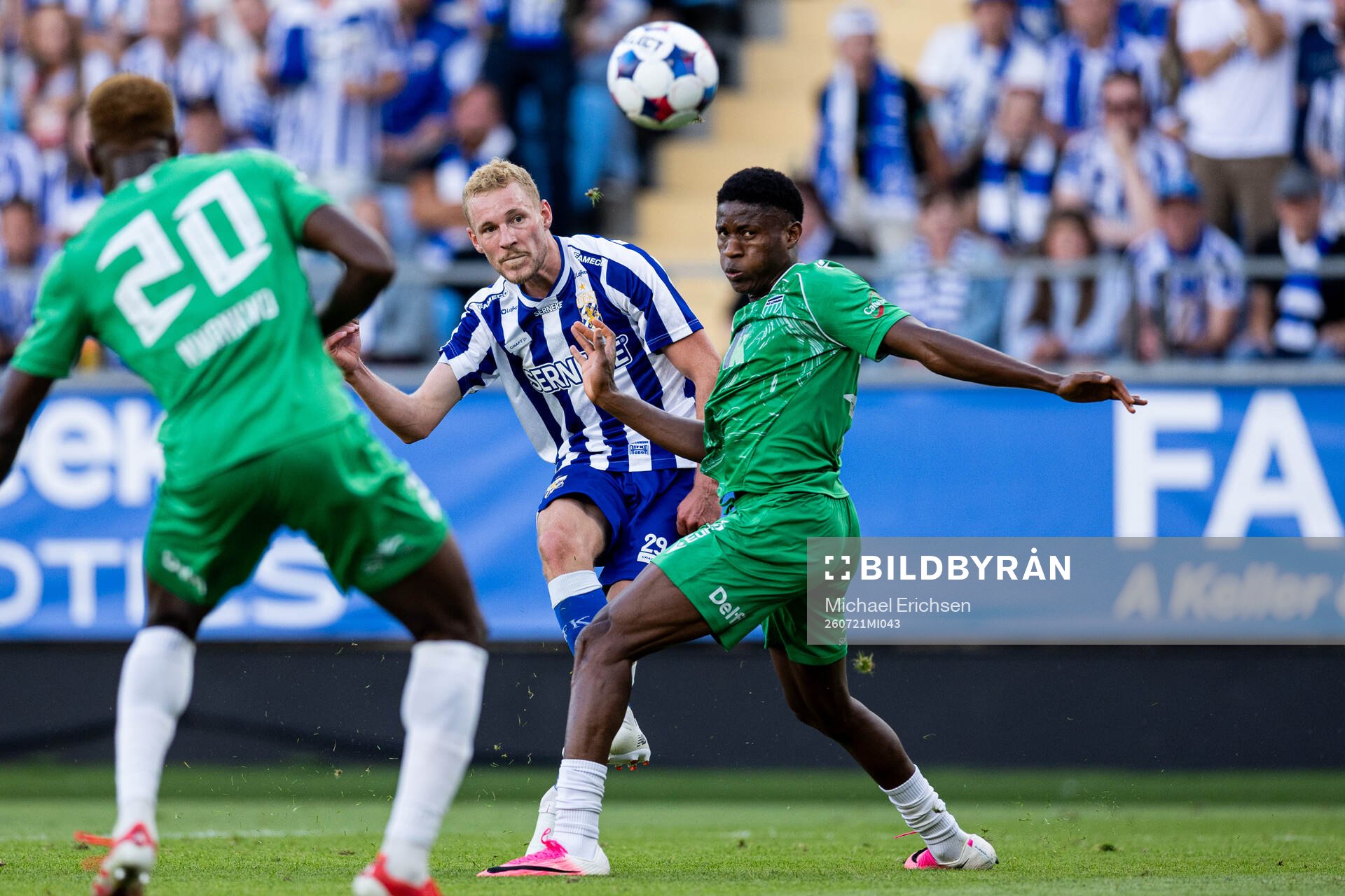 Adam Bergmark Wiberg of IFK Göteborg and Victory Iboro of