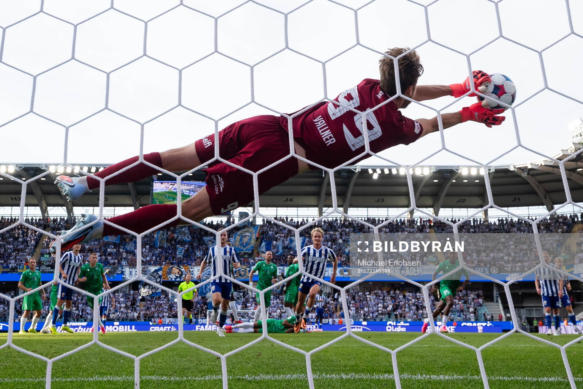 Goalkeeper Karl Vallner of Tallinna FCI Levadia with a save