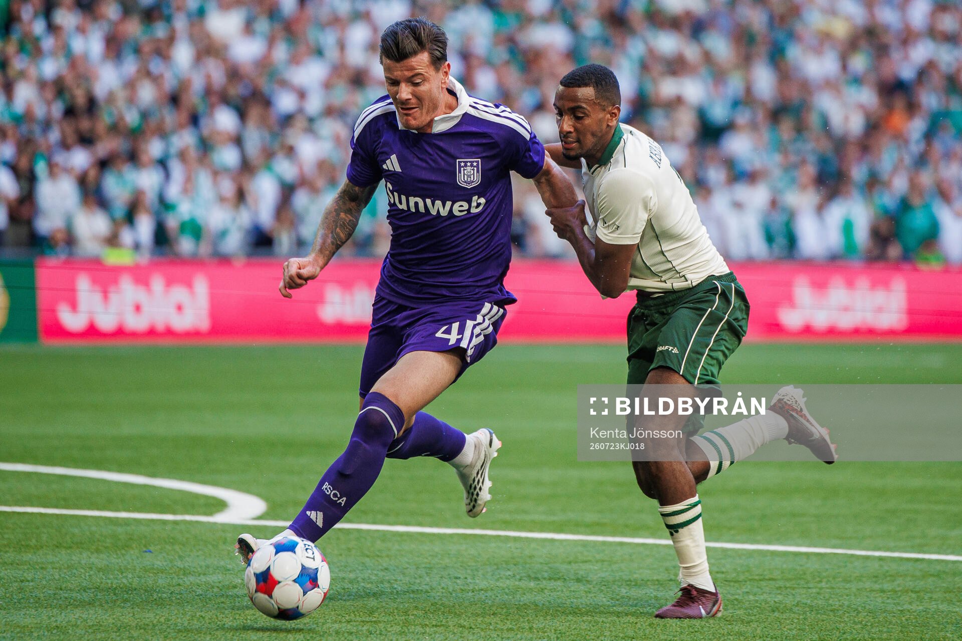 Giulian Biancone of Anderlecht and Paulos Abraham of