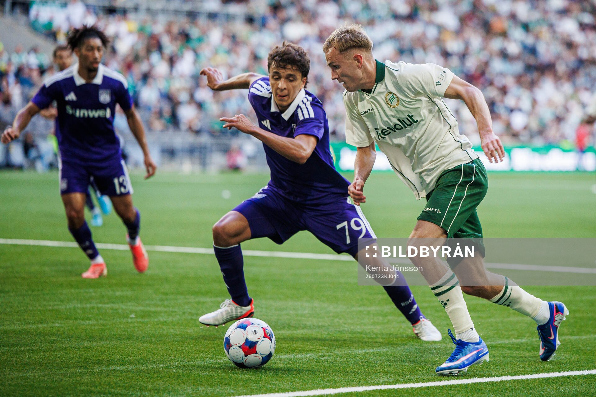 Ali Maamar of Anderlecht and Victor Lind of Hammarby