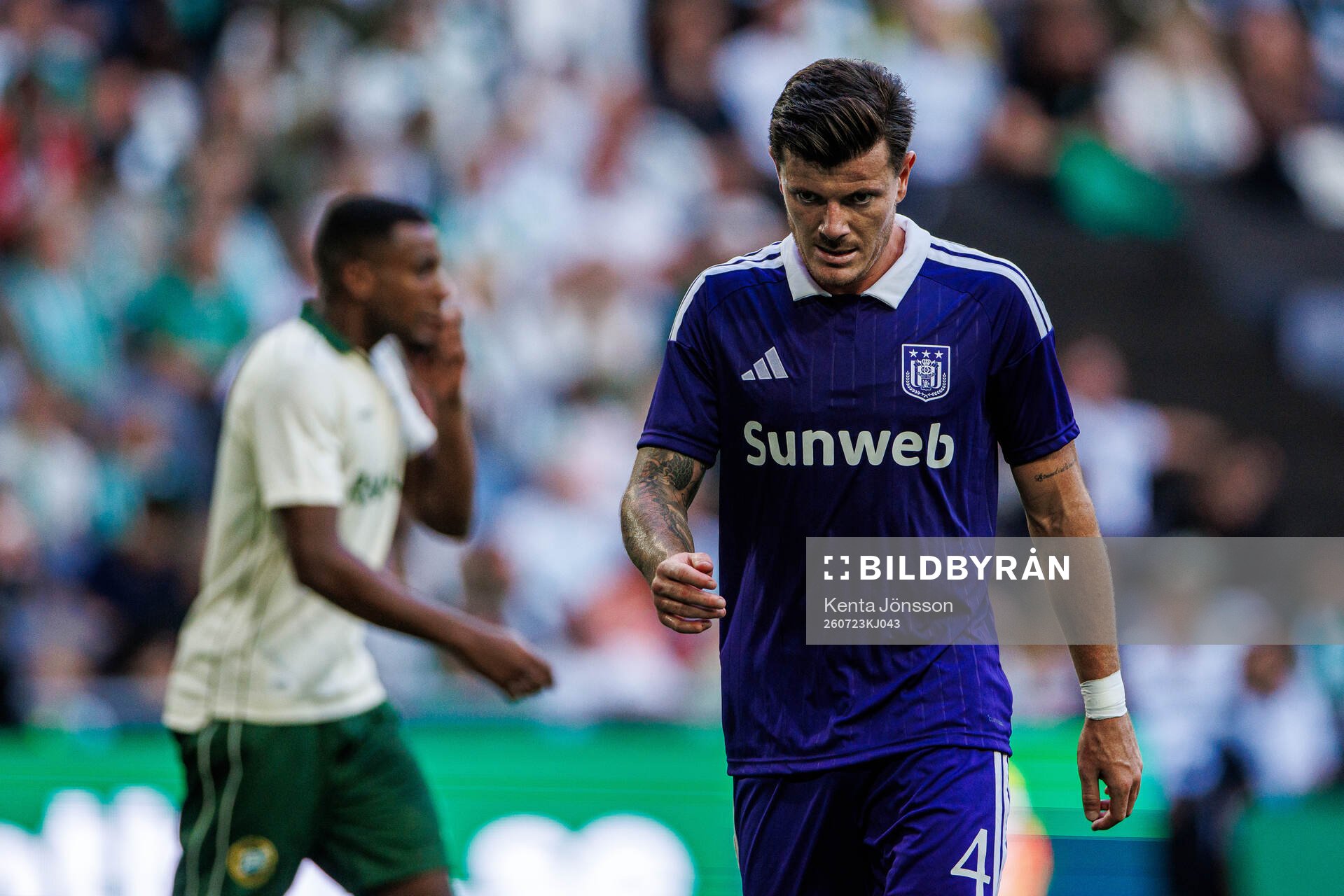 Giulian Biancone of Anderlecht looks dejected