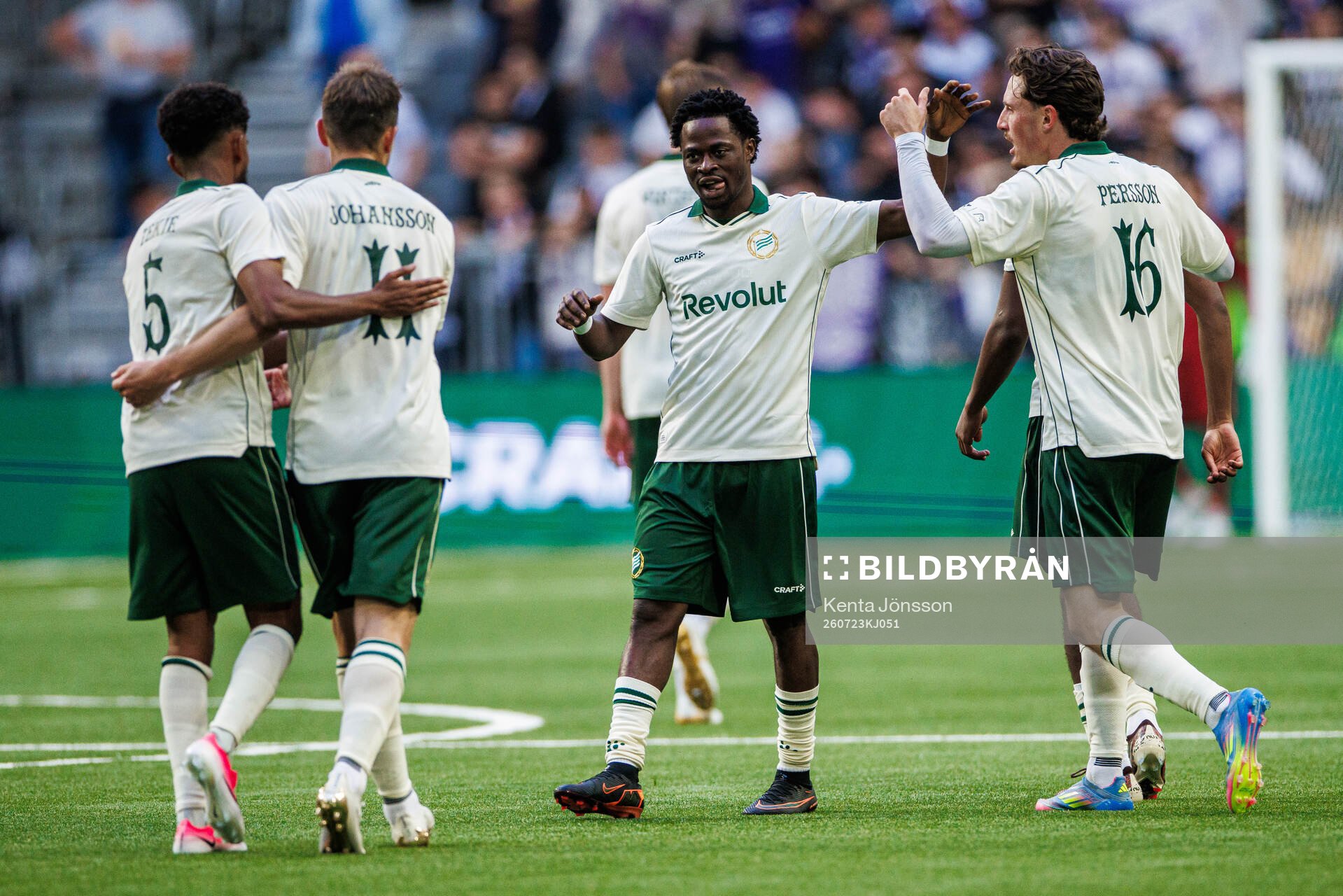 Frank Junior Adjei of Hammarby celebrates