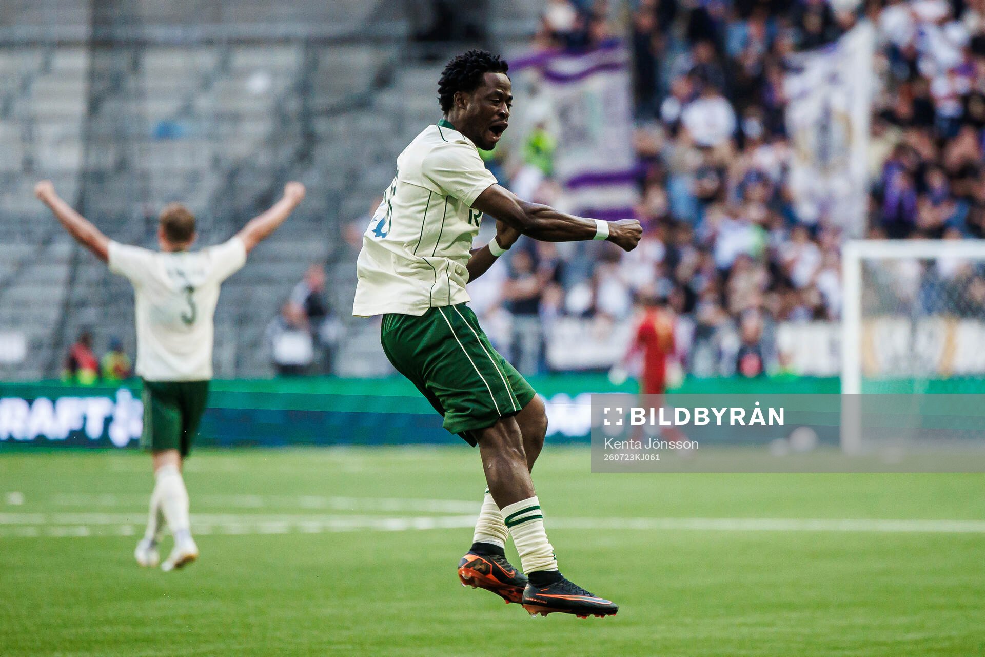 Frank Junior Adjei of Hammarby celebrates