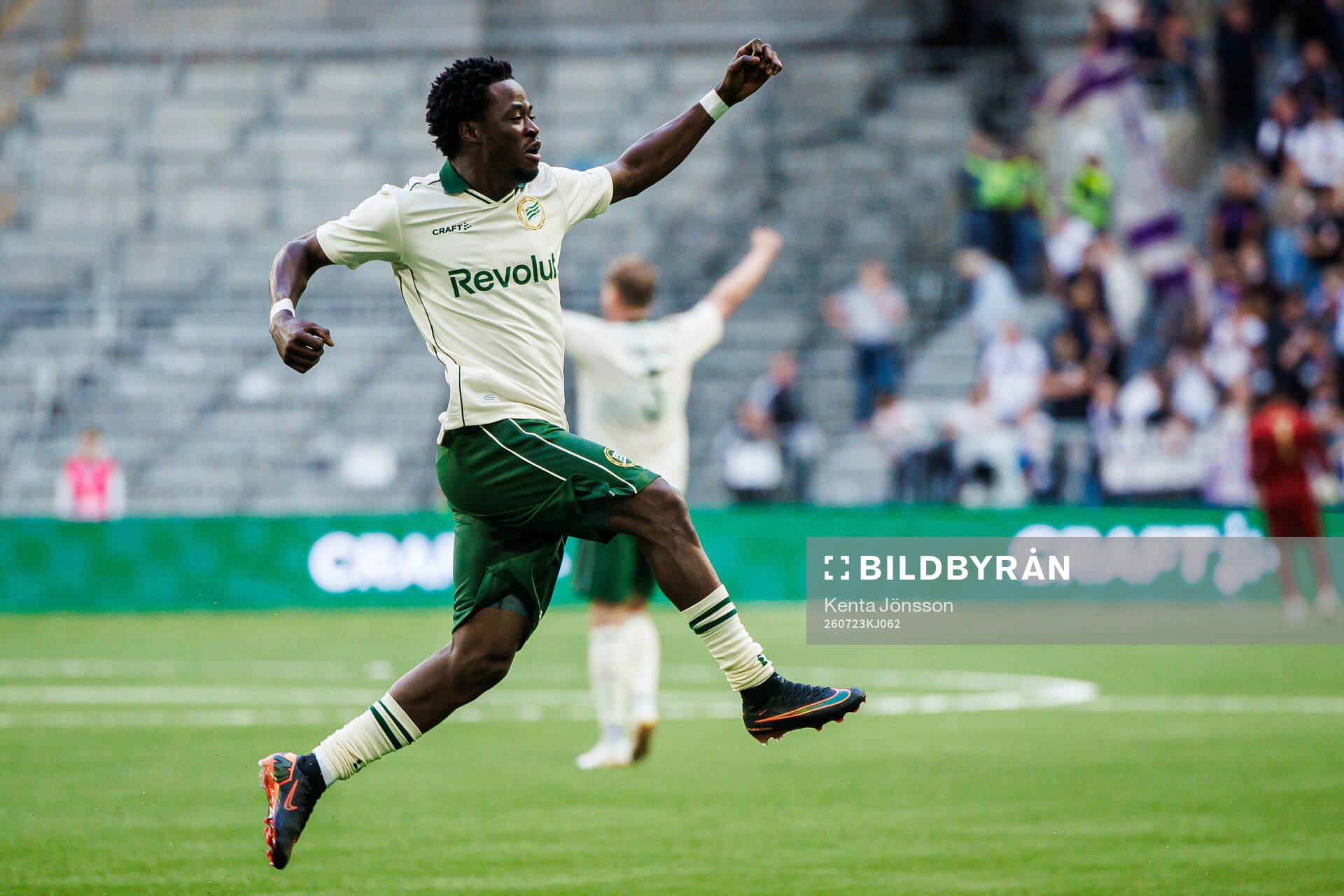 Frank Junior Adjei of Hammarby celebrates