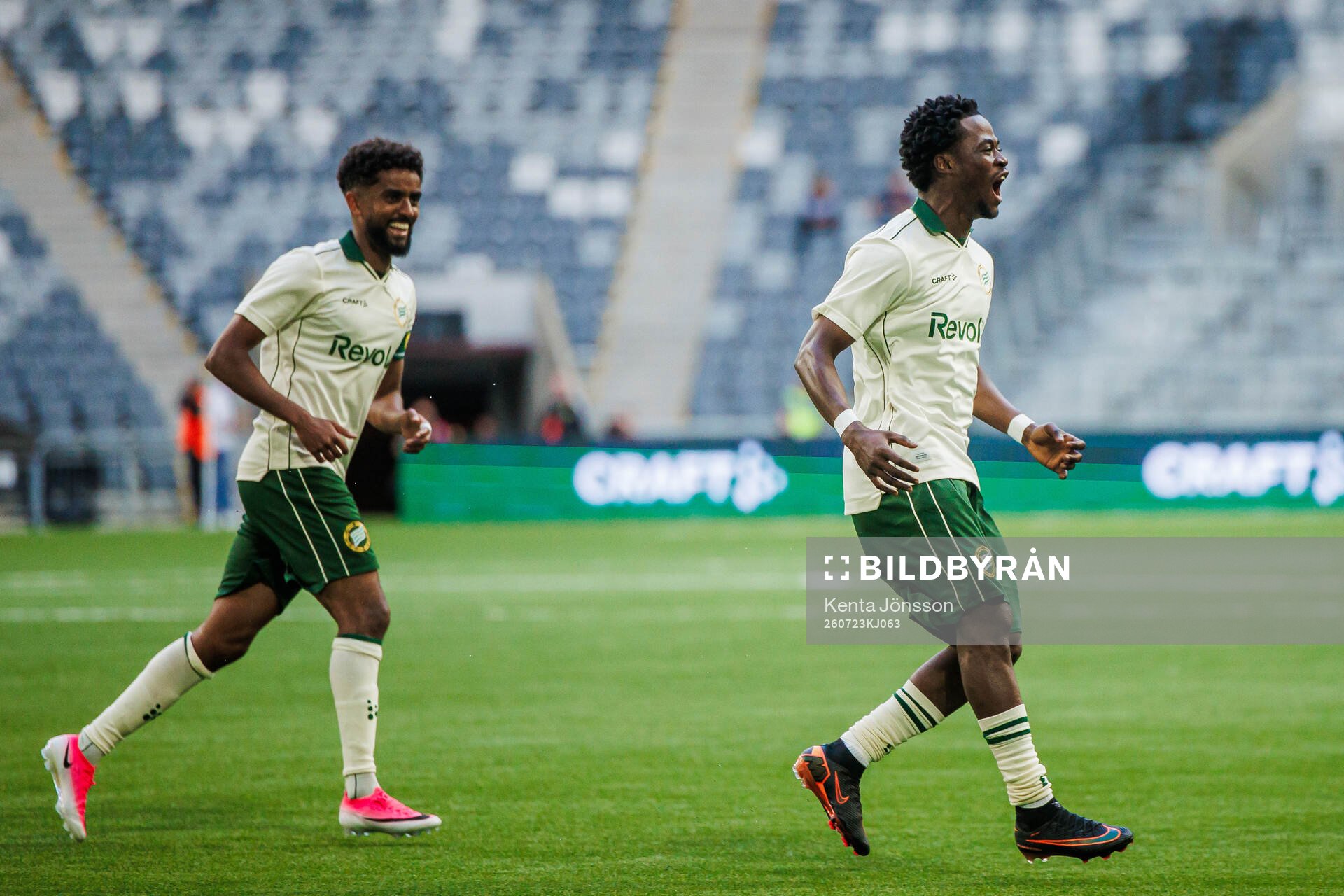Frank Junior Adjei and Tesfaldet Tekie of Hammarby