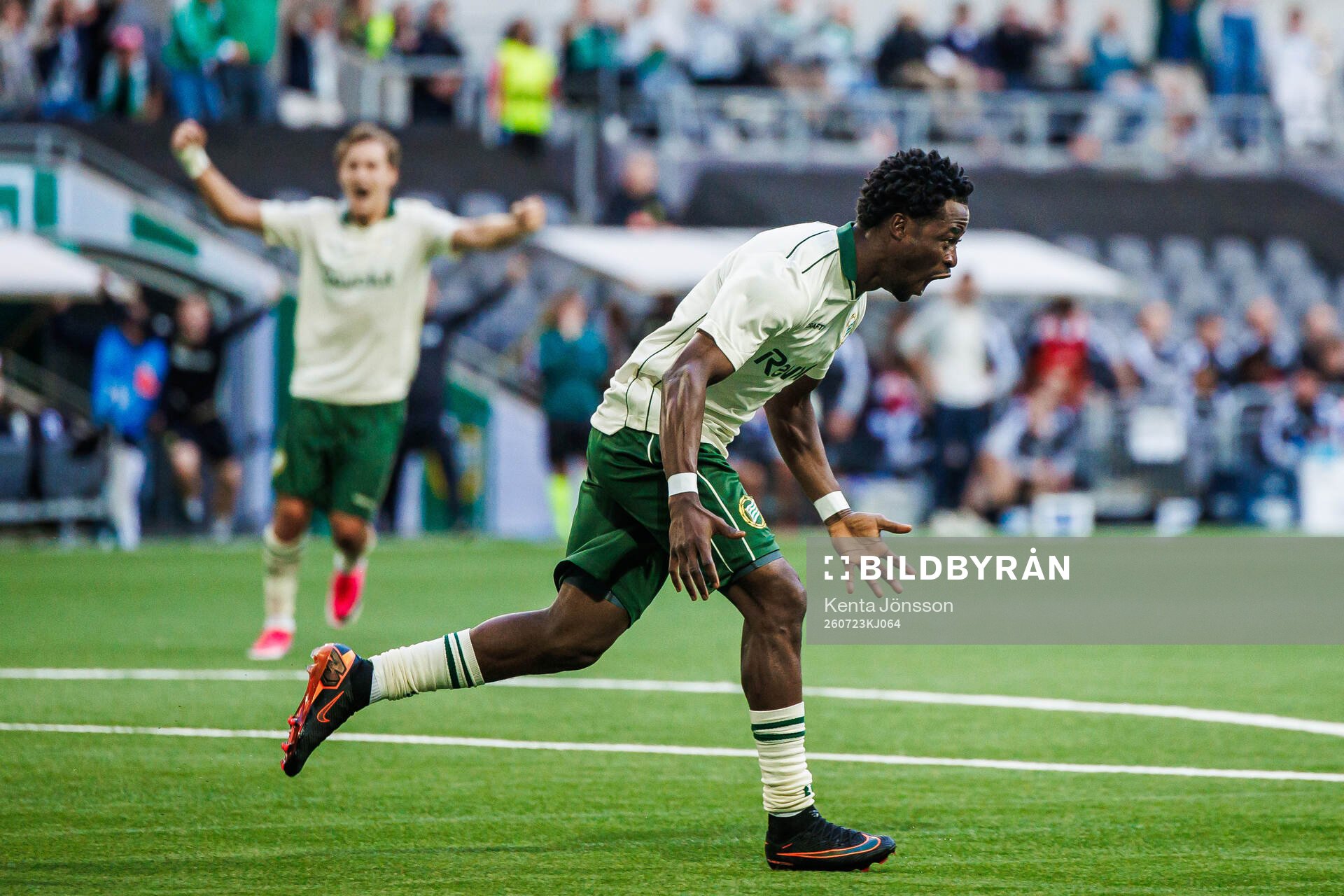 Frank Junior Adjei of Hammarby celebrates