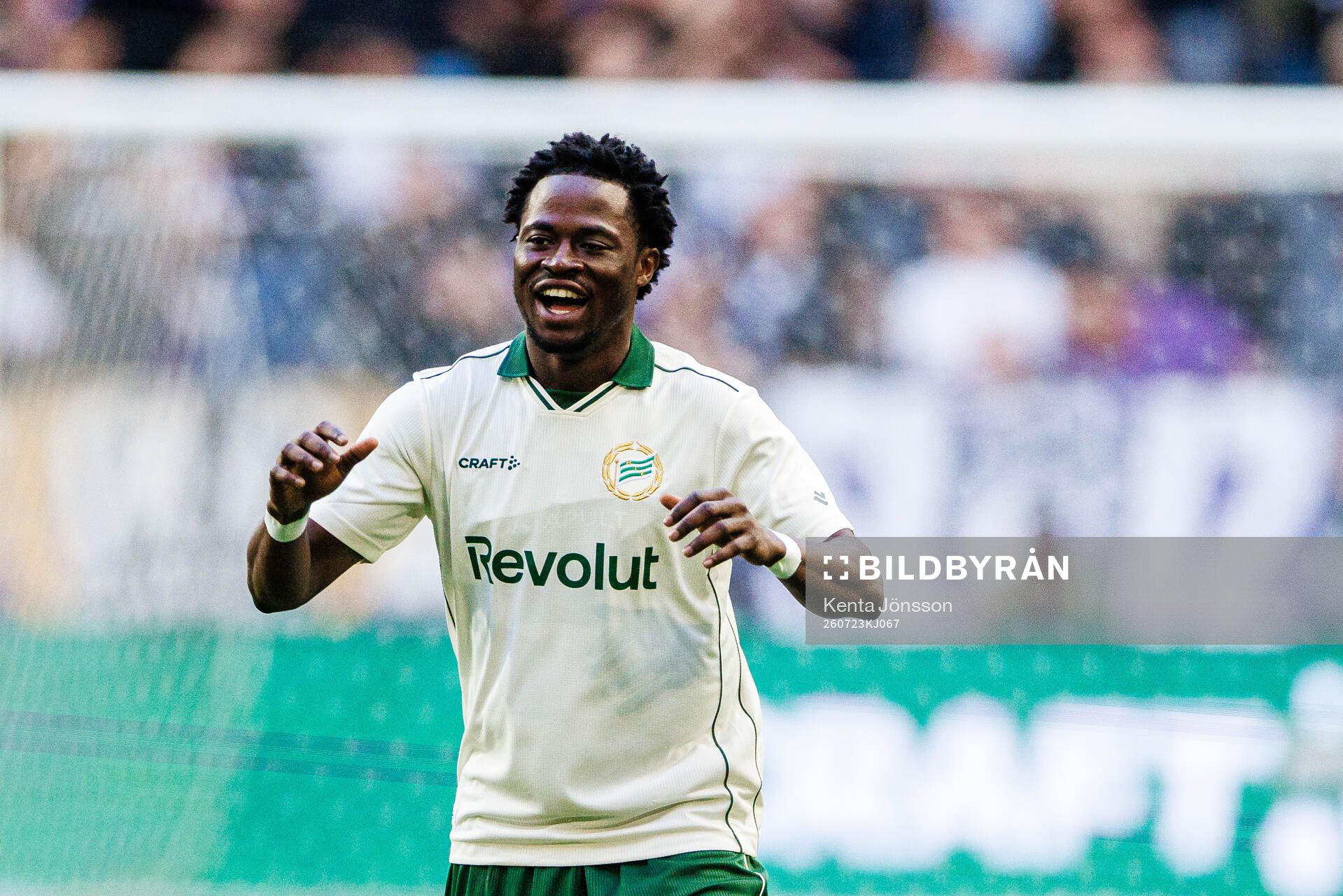 Frank Junior Adjei celebrates