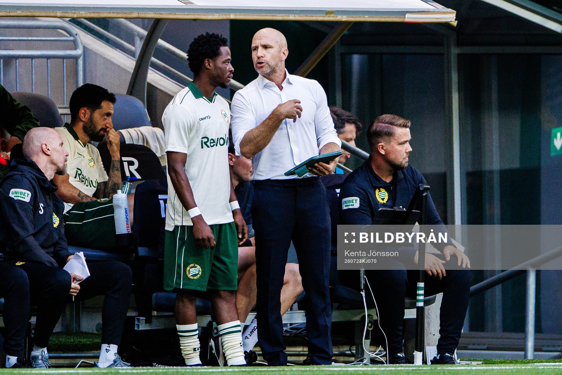 Frank Junior Adjei and coach Henrik Rydström of Hammarby