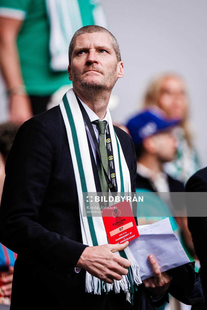 Richard von Yxkull, CEO of Hammarby, ahead the UEFA Europa