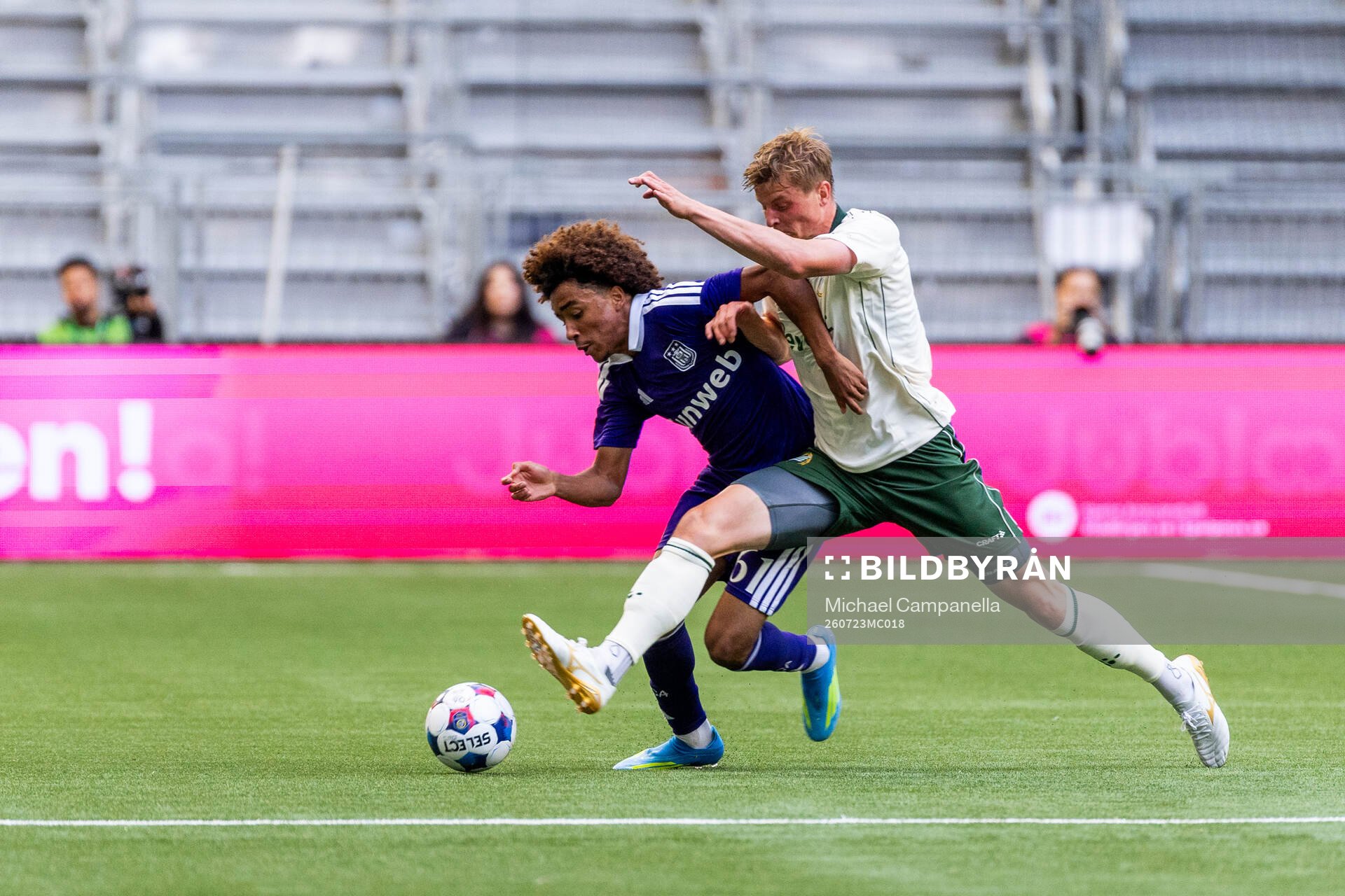 Joshua Nga Kana of Anderlecht and Frederik Winther of