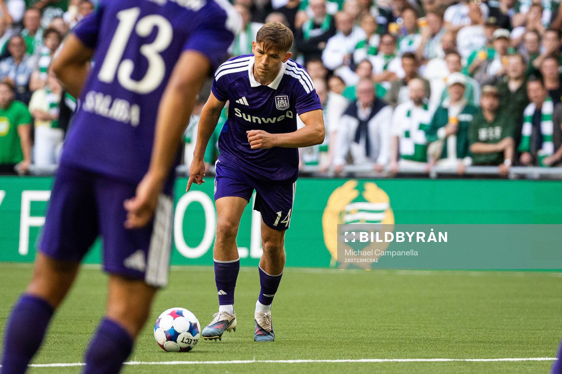 Danylo Sikan of Anderlecht scores 0-1