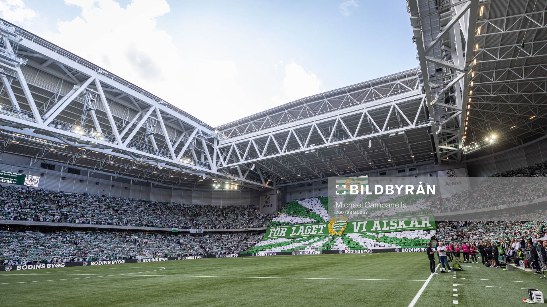 Hammarby supporters with tifo