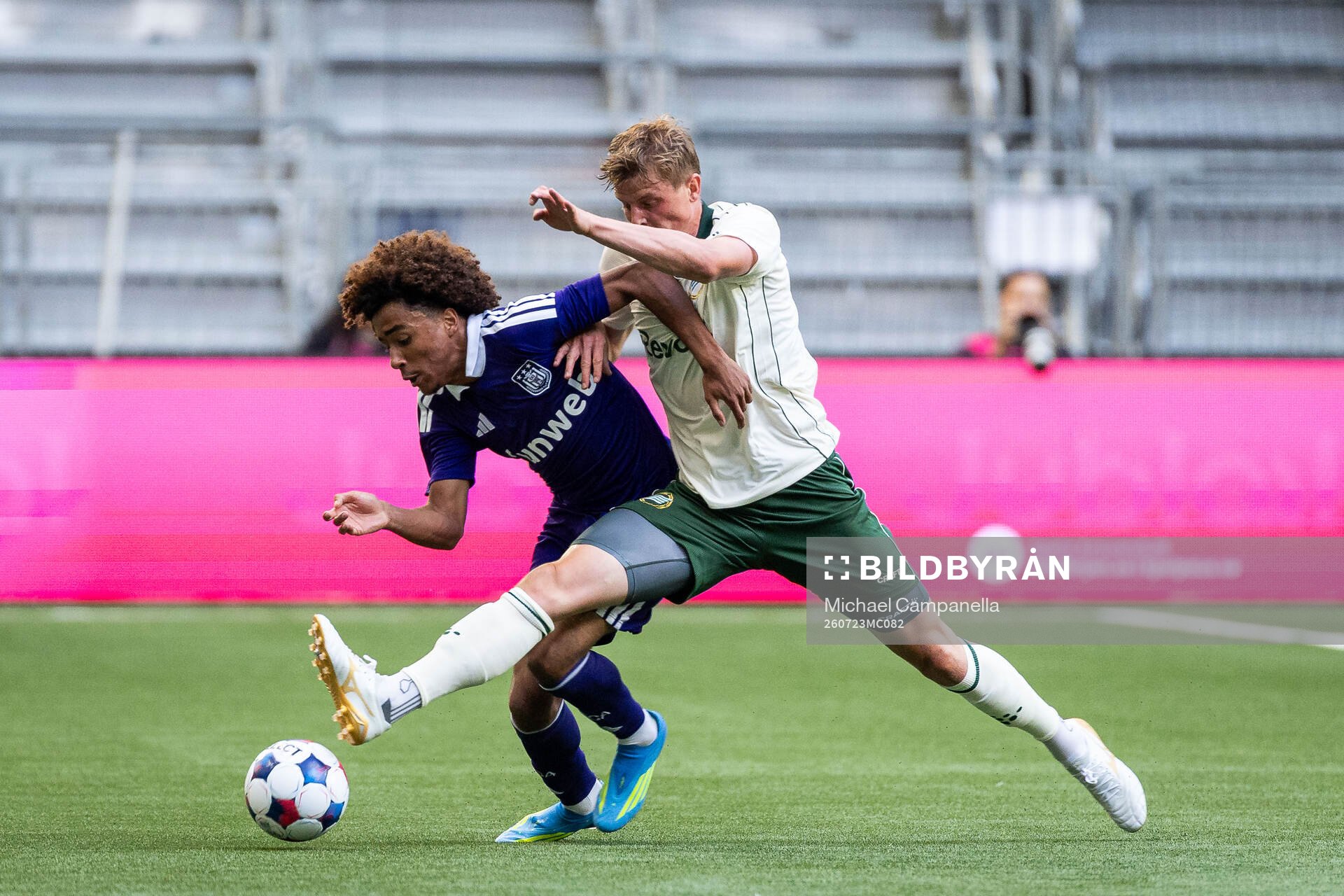Joshua Nga Kana of Anderlecht and Frederik Winther of