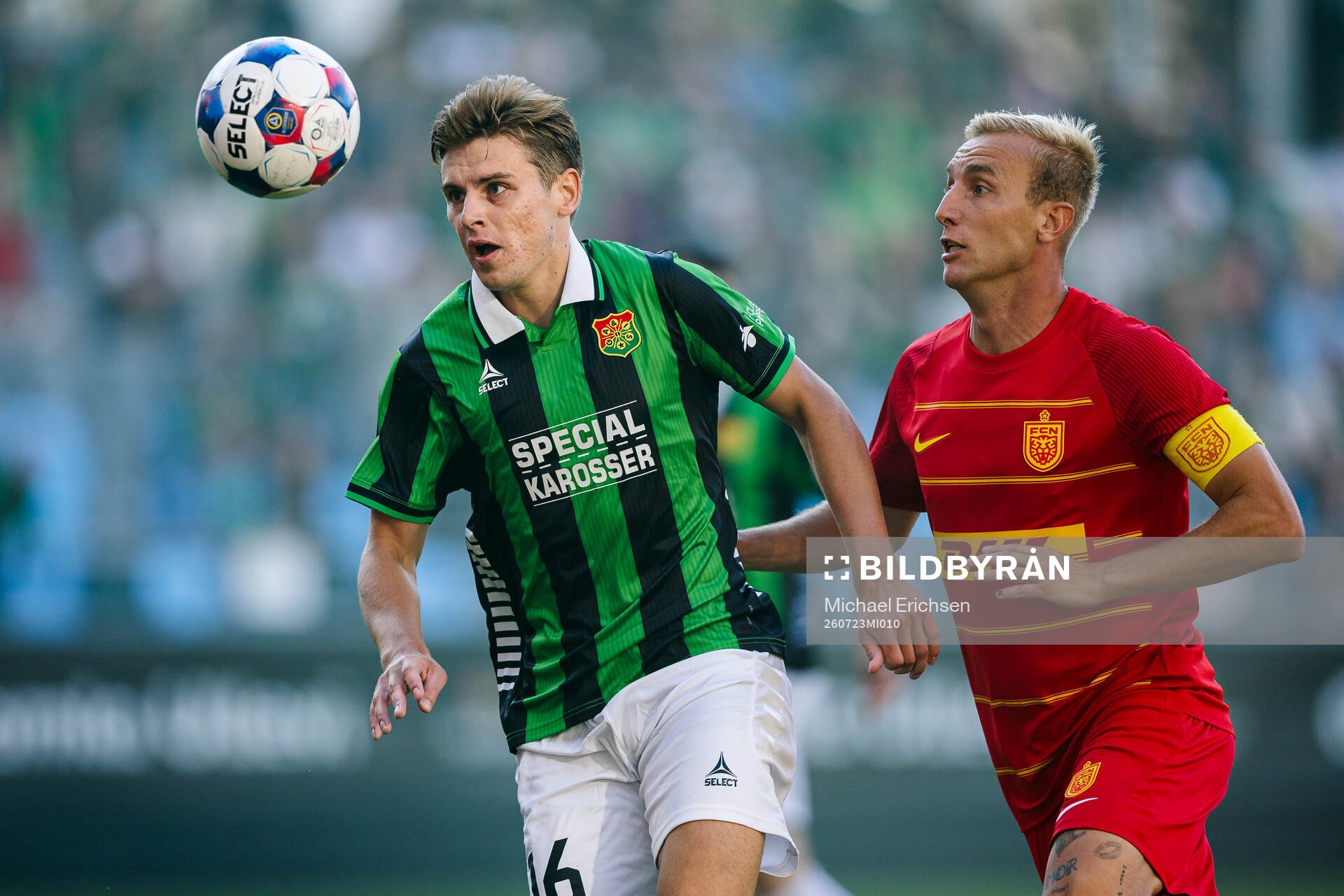 Max Andersson of GAIS and Tobias Salquist of FC