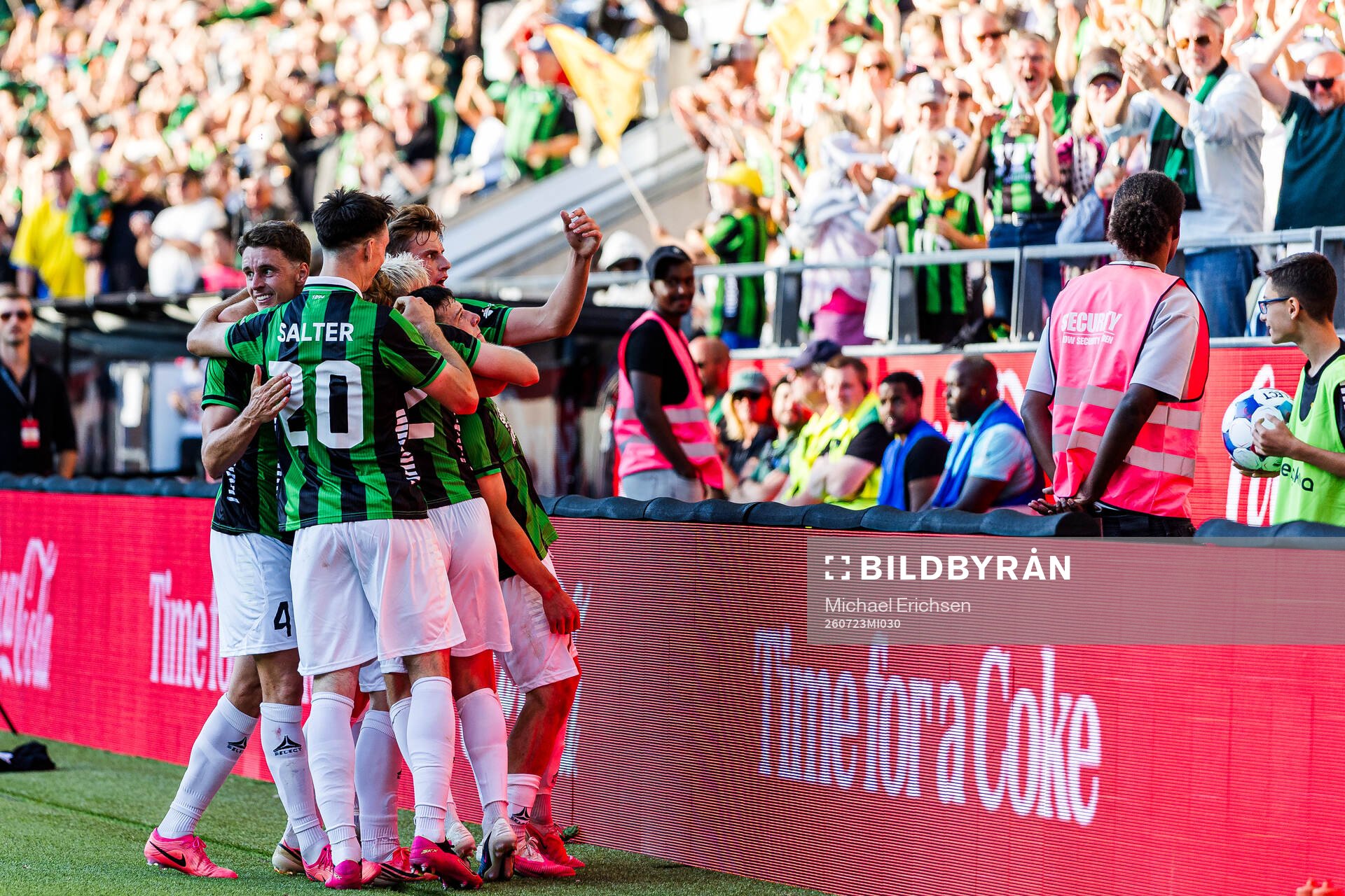 Matteo De Brienne of GAIS celebrates with team