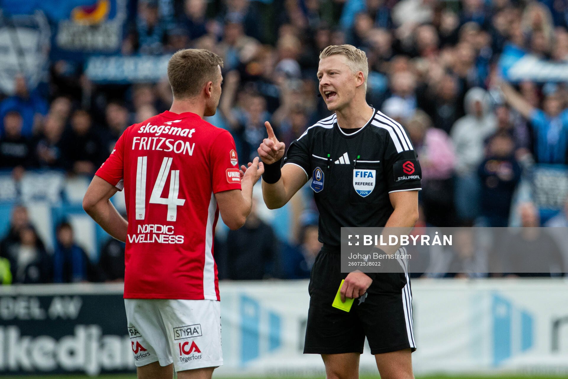 Degerfors Ludvig Fritzson får gult kort