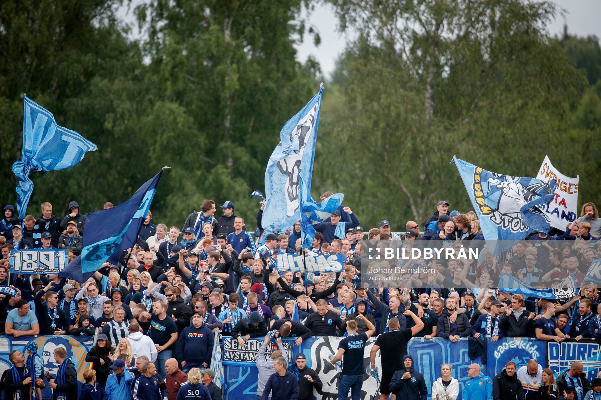 Djurgårdens supportrar jublar vid 0-1