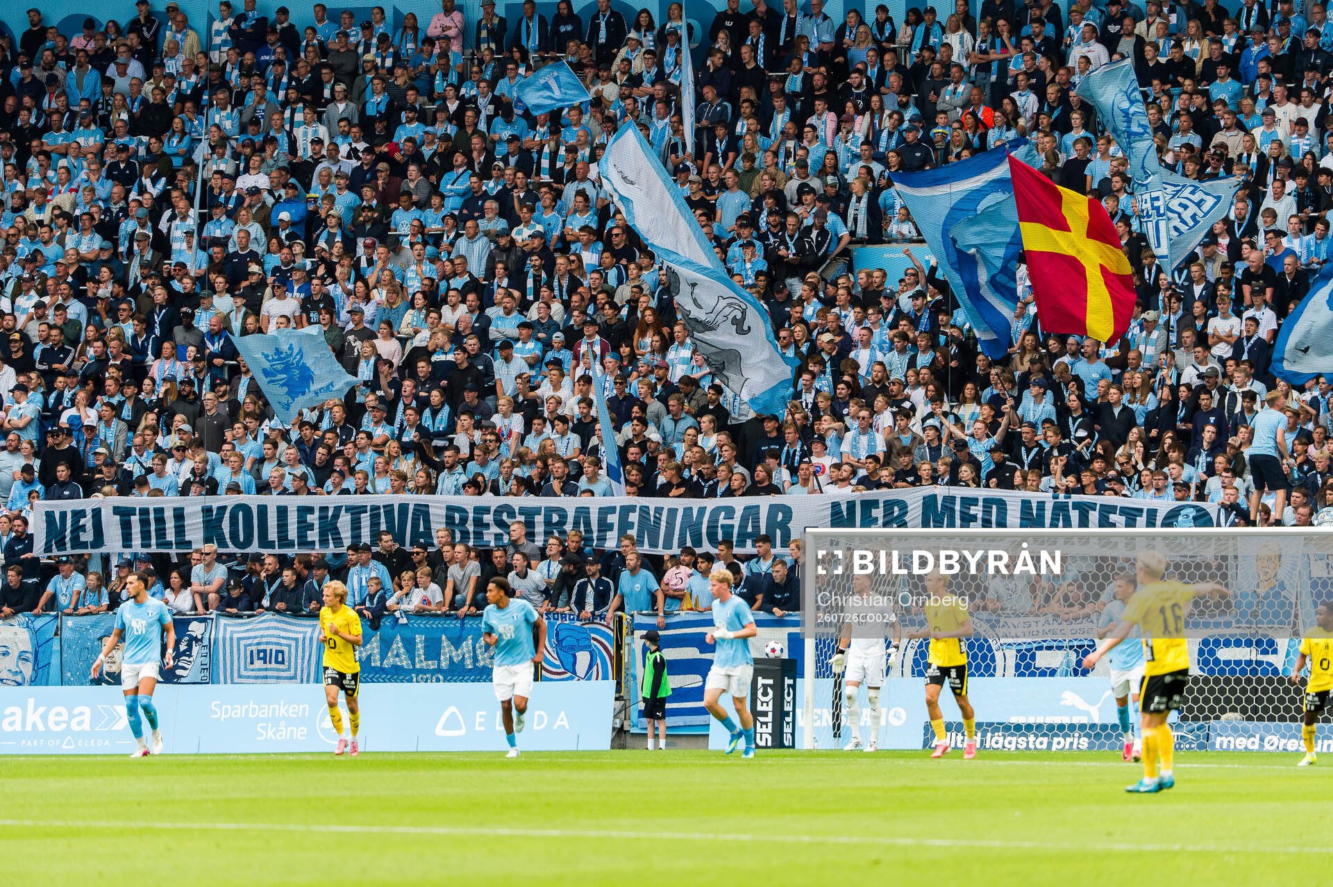 under fotbollsmatchen i Allsvenskan mellan Malmö FF och