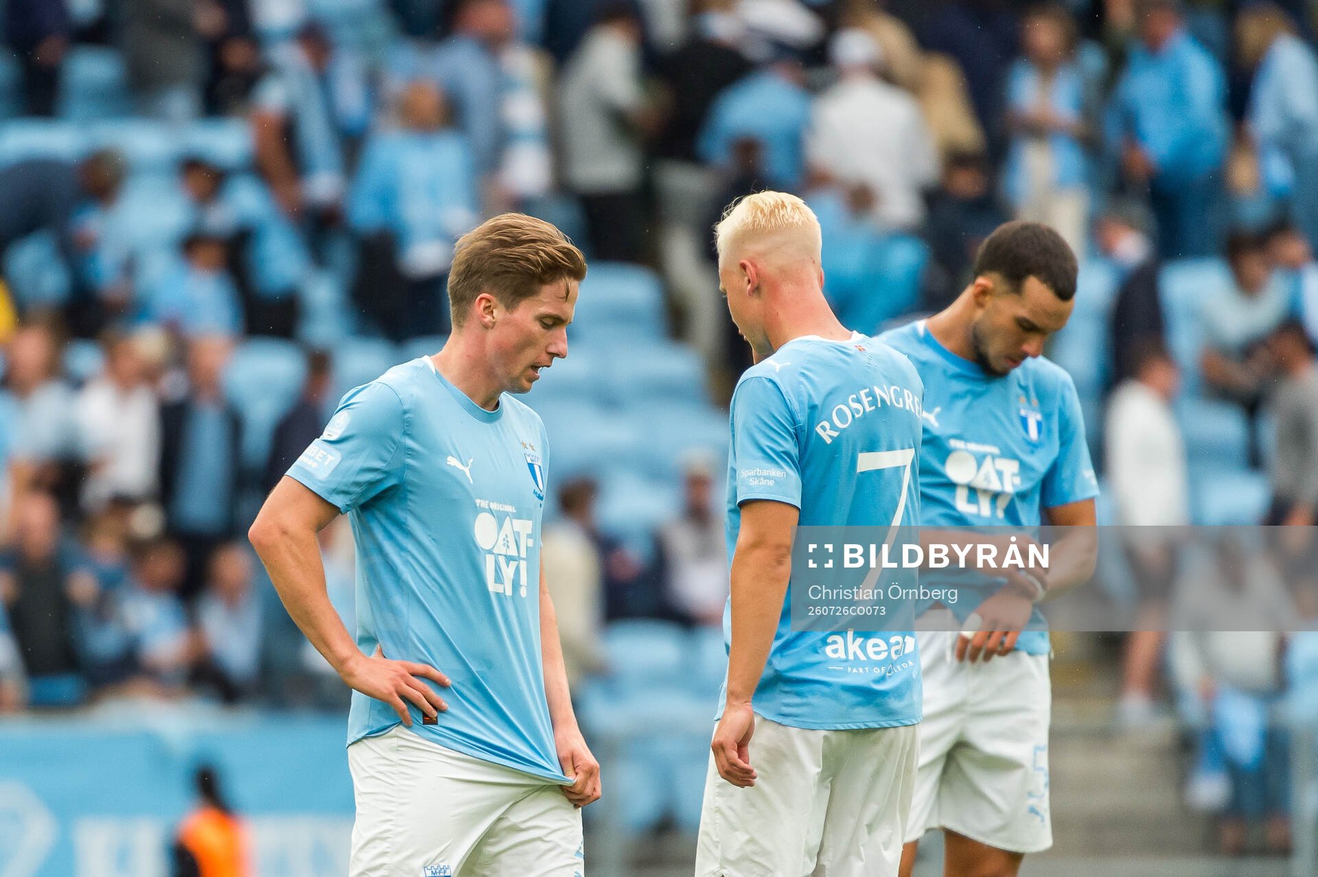 Malmö FFs Johan Karlsson, Otto Rosengren och Andrej Djuric