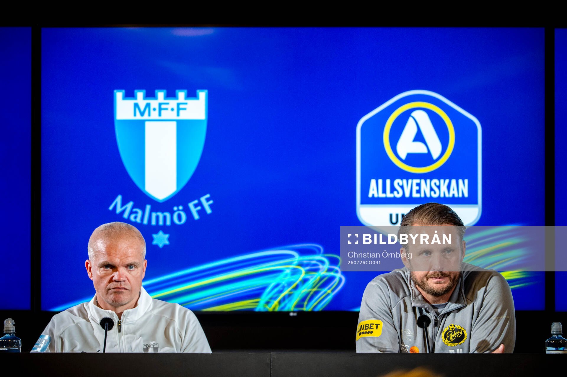 Malmö FFs huvudtränare Gaute Helstrup och Elfsborgs