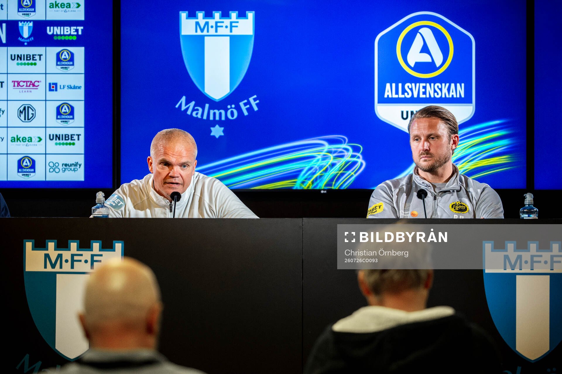Malmö FFs huvudtränare Gaute Helstrup och Elfsborgs